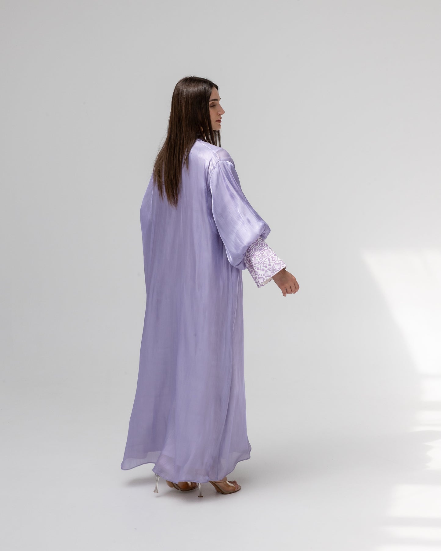 Lilac Abaya with Pearls and Embroidery