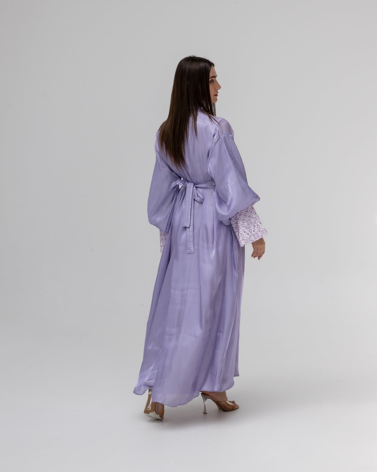 Lilac Abaya with Pearls and Embroidery