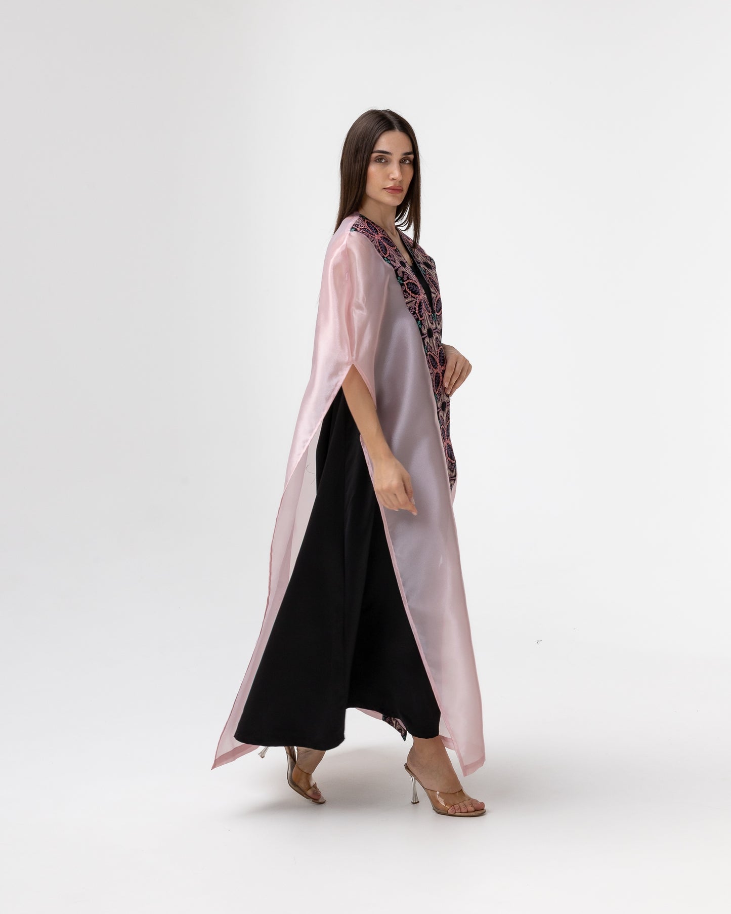 Light Pink Abaya with Embroidery