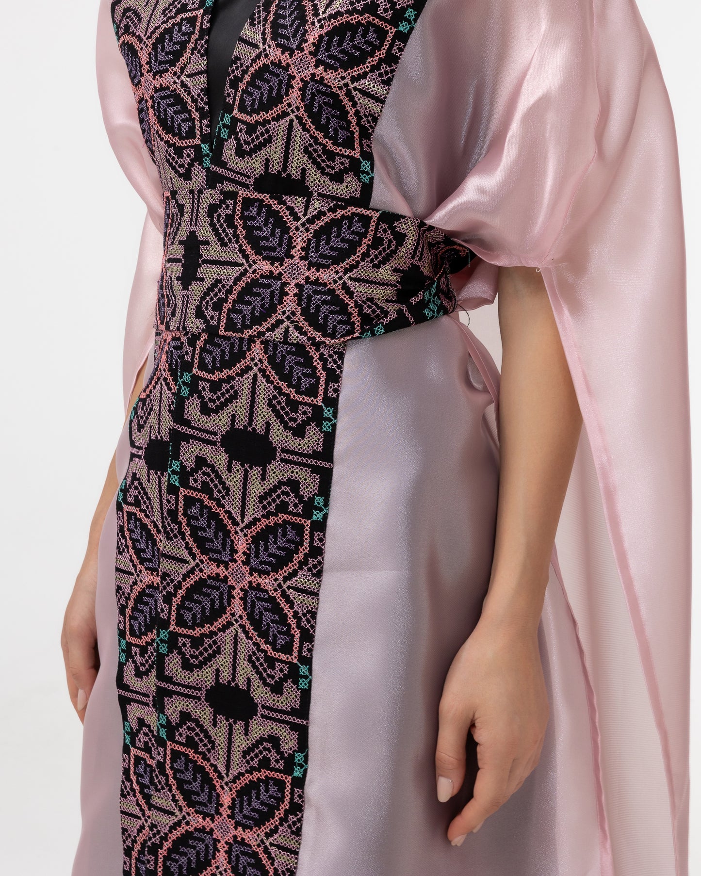 Light Pink Abaya with Embroidery
