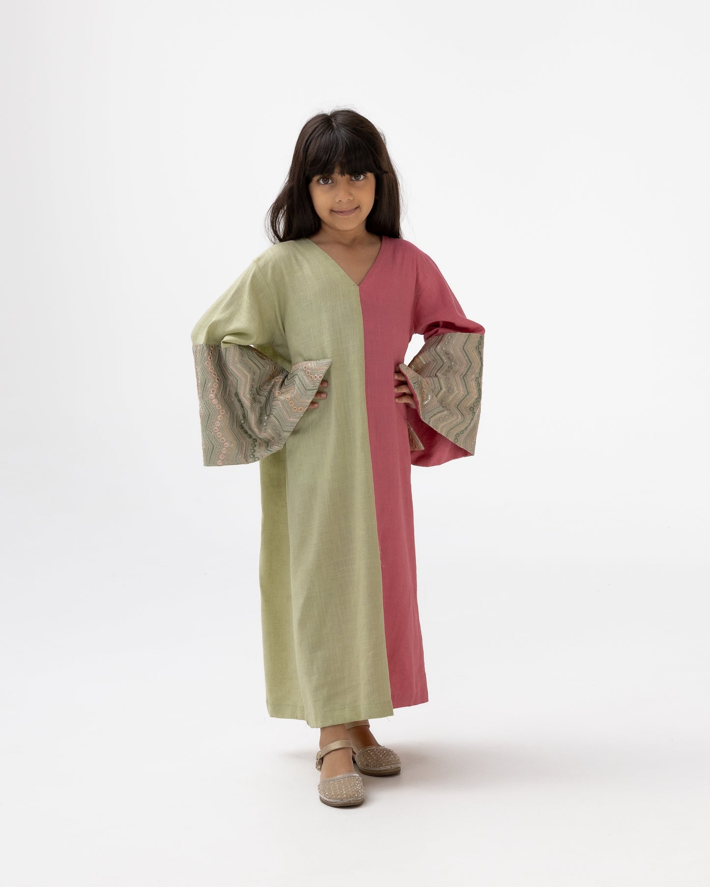 Kids Dual-Tone Watermelon Abaya