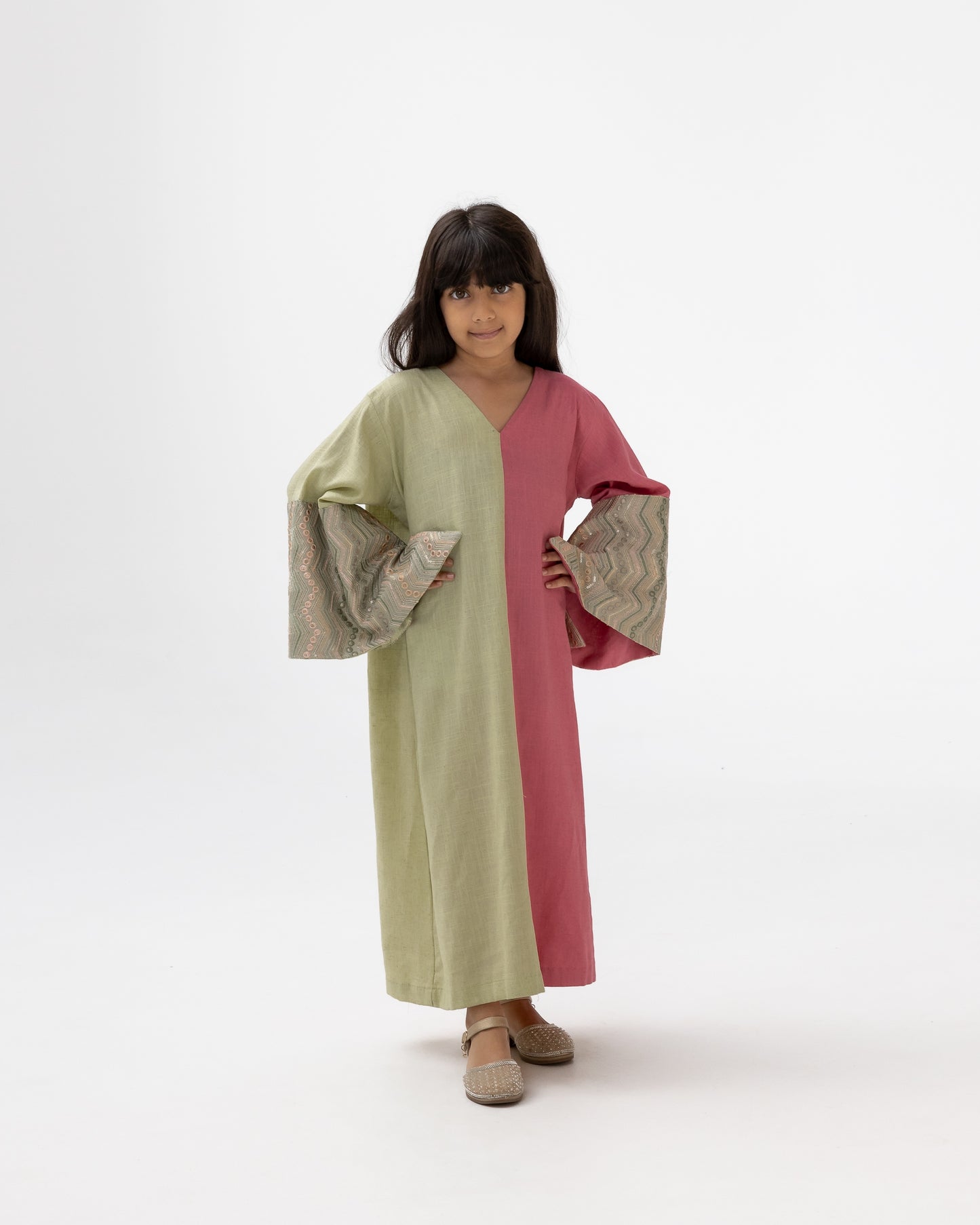 Kids Dual-Tone Watermelon Abaya