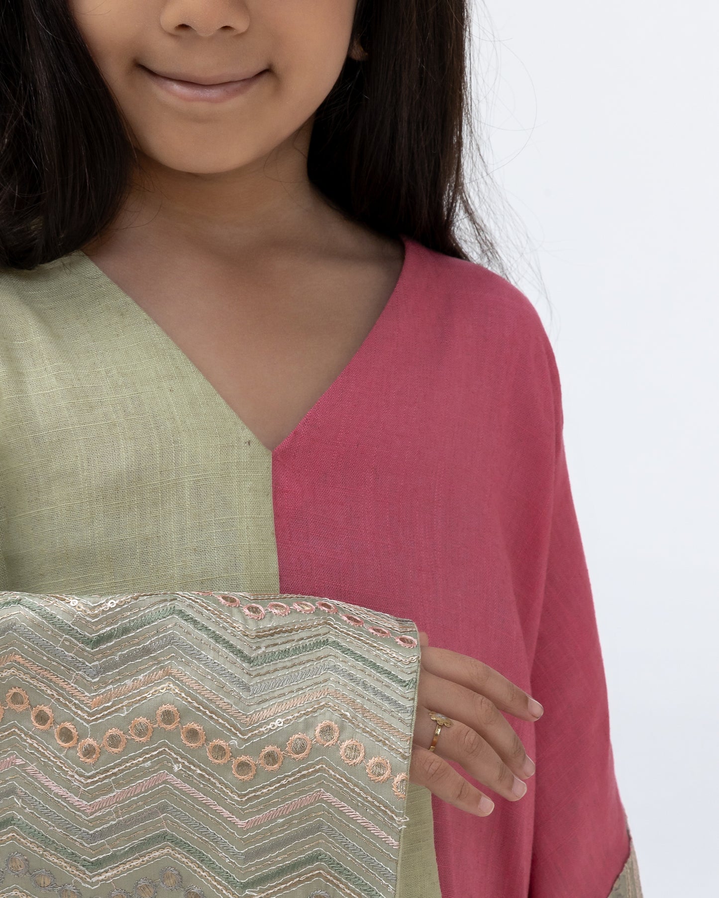 Kids Dual-Tone Watermelon Abaya