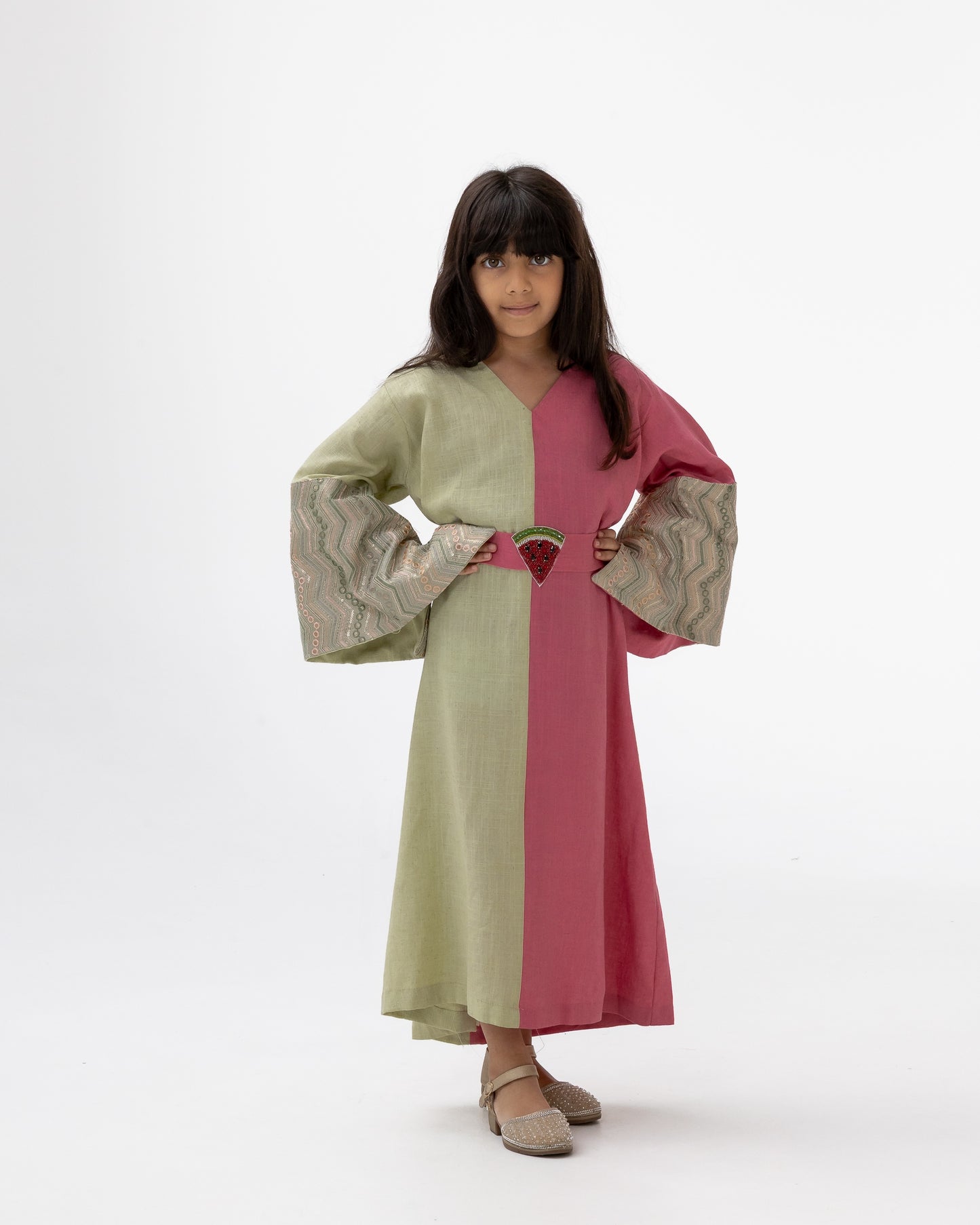 Kids Dual-Tone Watermelon Abaya