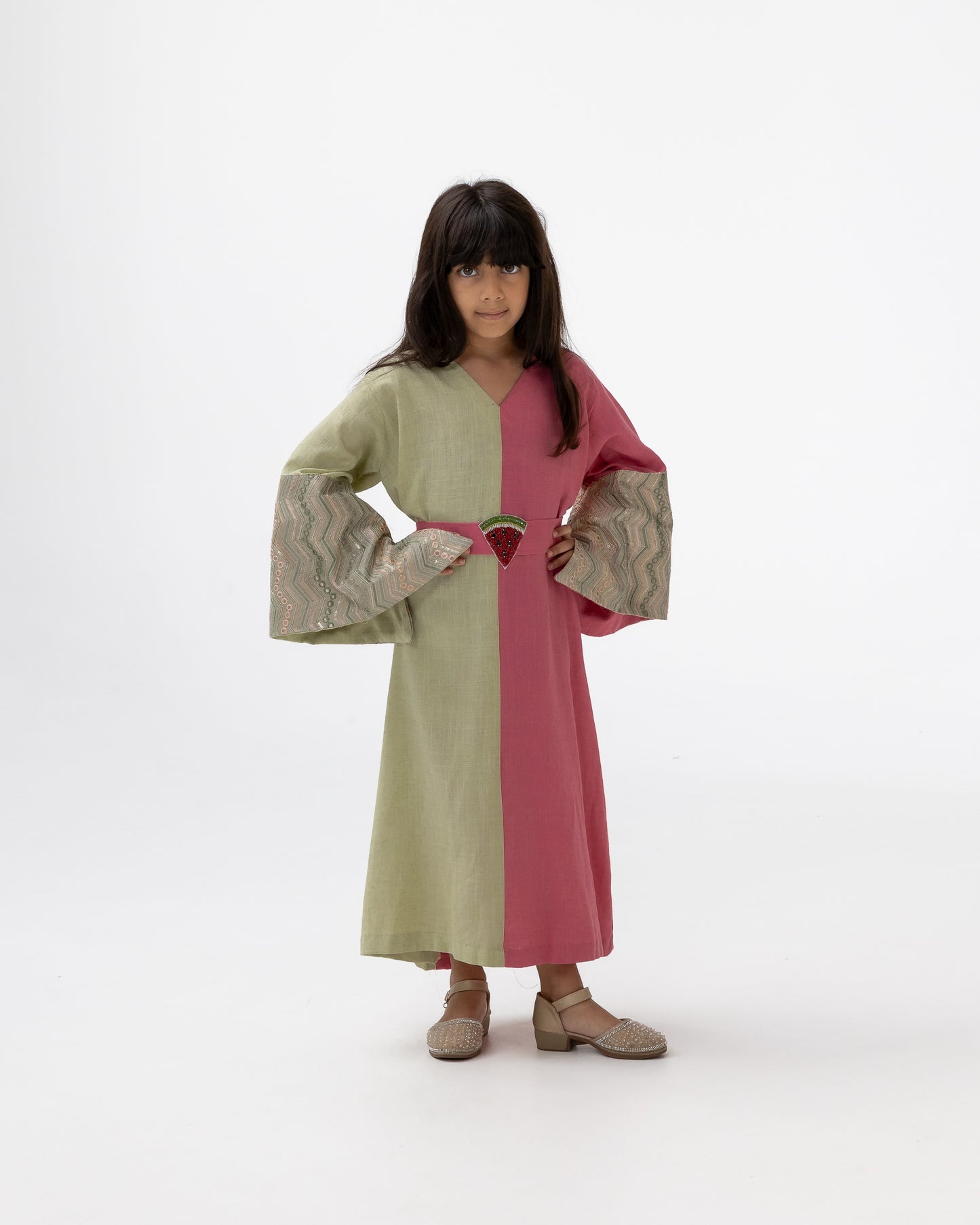 Kids Dual-Tone Watermelon Abaya