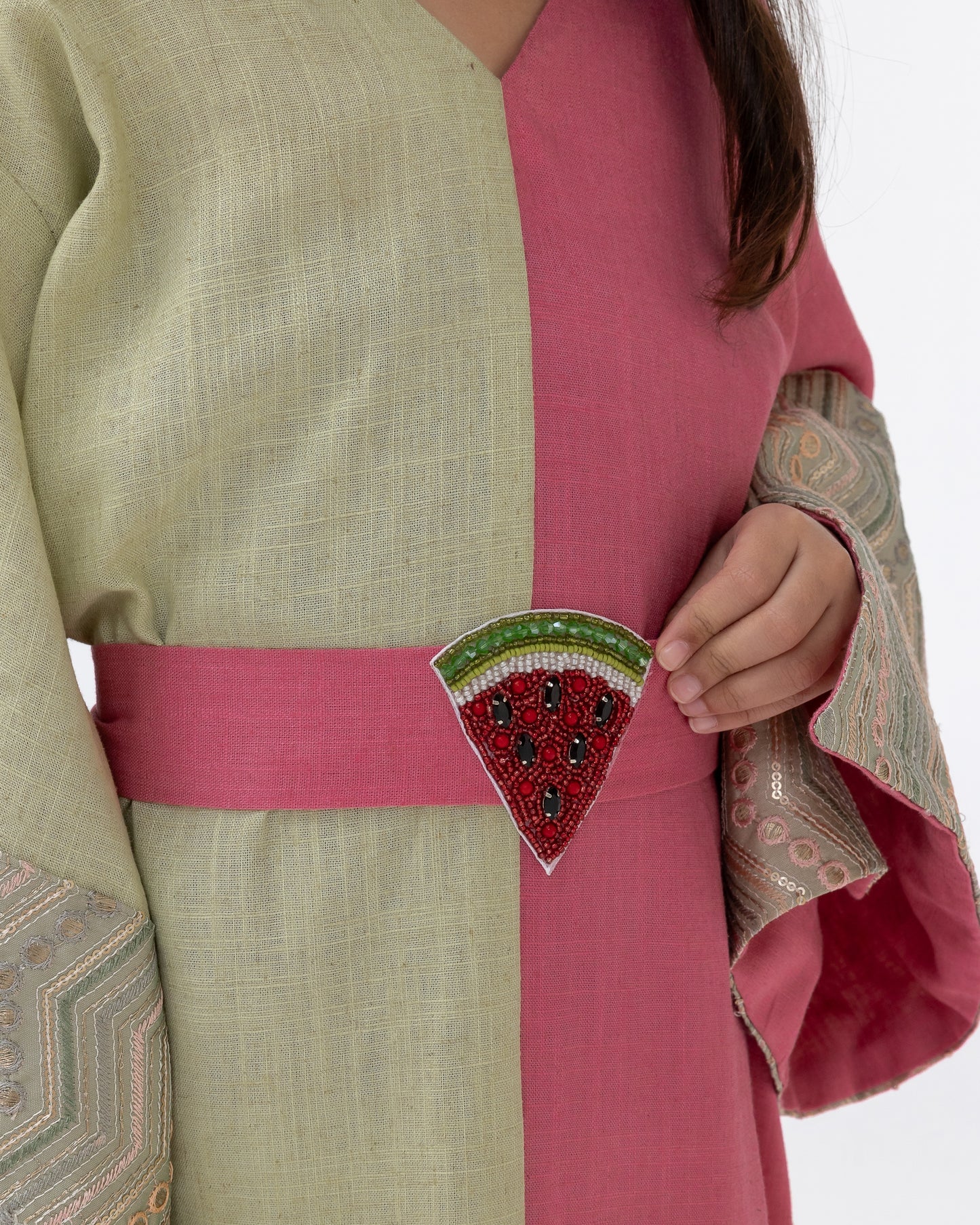 Kids Dual-Tone Watermelon Abaya