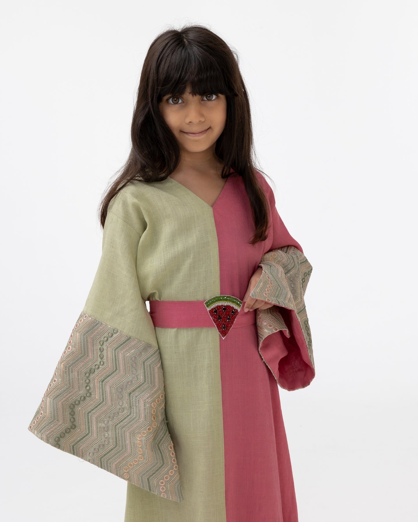 Kids Dual-Tone Watermelon Abaya