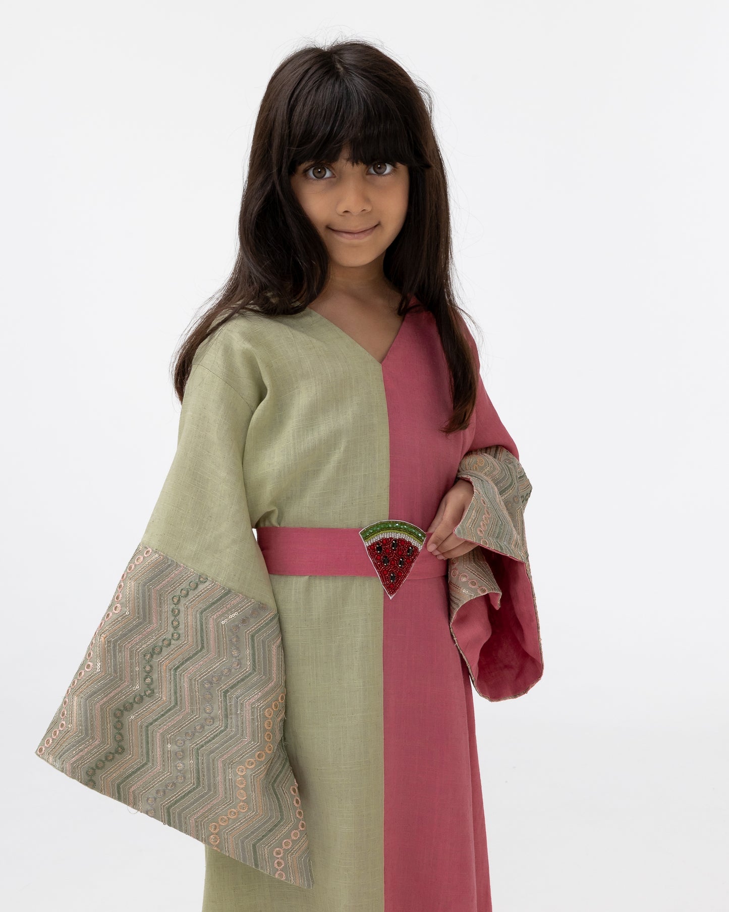 Kids Dual-Tone Watermelon Abaya