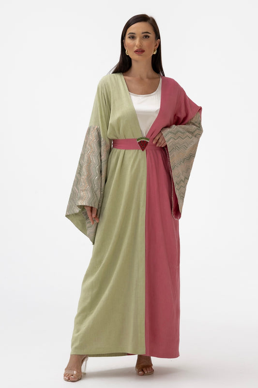 Dual-Tone Watermelon Abaya