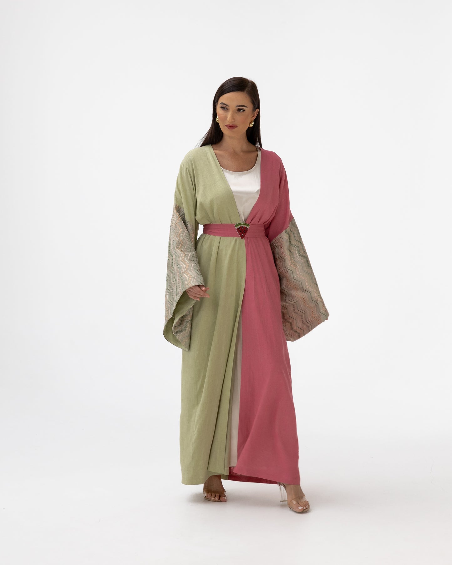 Dual-Tone Watermelon Abaya