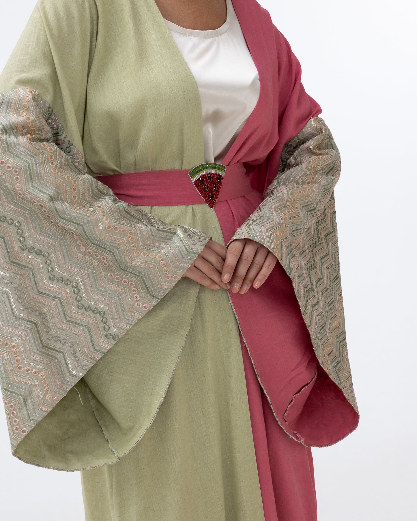 Dual-Tone Watermelon Abaya