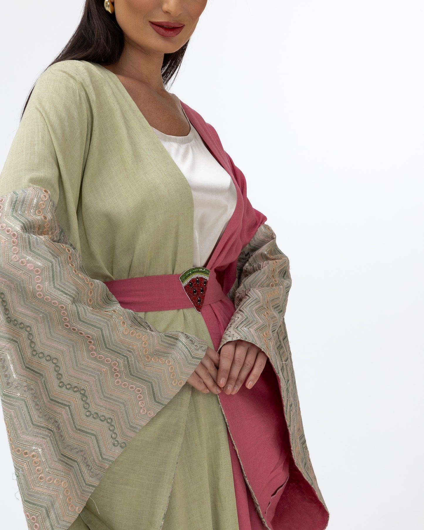 Dual-Tone Watermelon Abaya