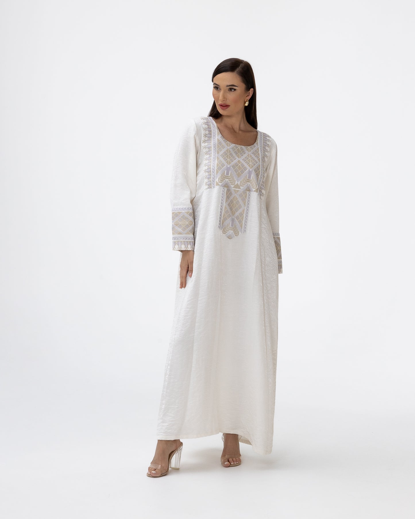 Ivory Kaftan with Embroidered Details
