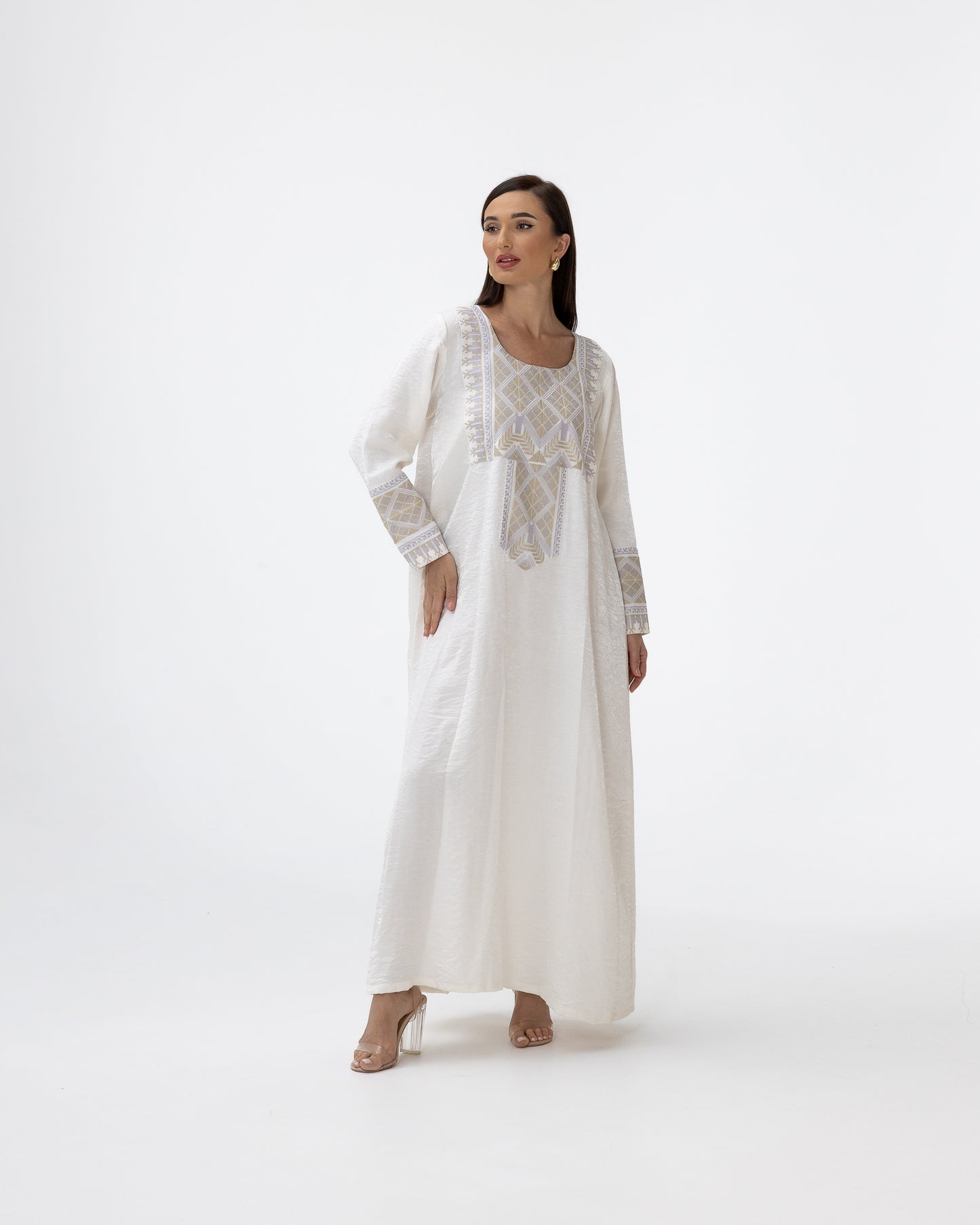 Ivory Kaftan with Embroidered Details