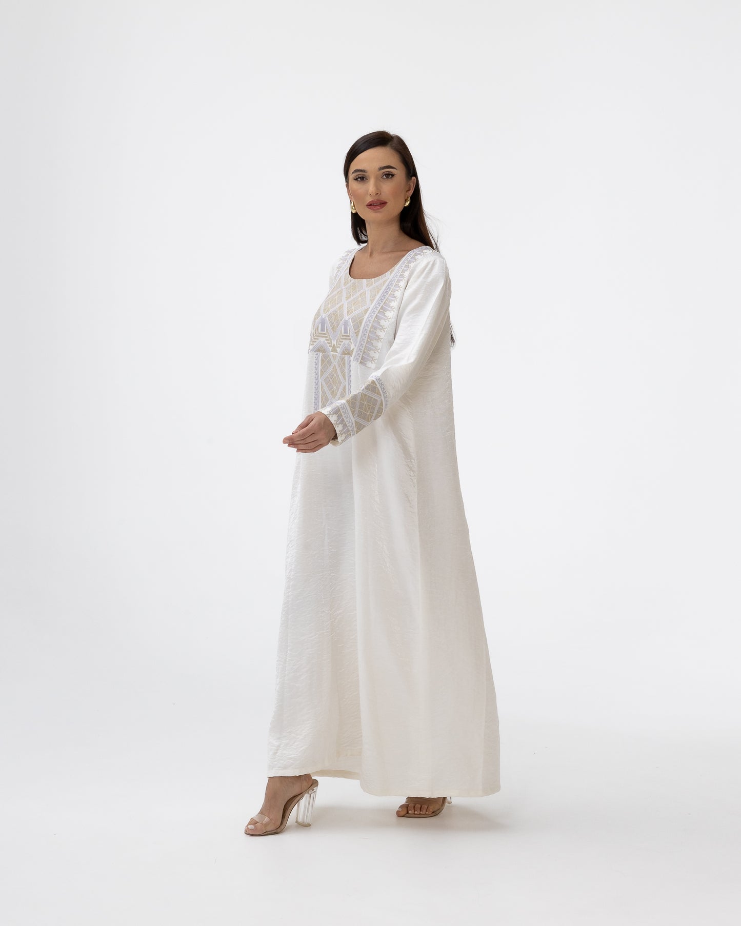 Ivory Kaftan with Embroidered Details