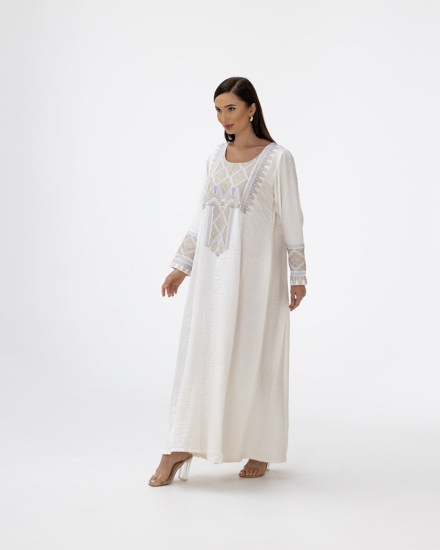 Ivory Kaftan with Embroidered Details