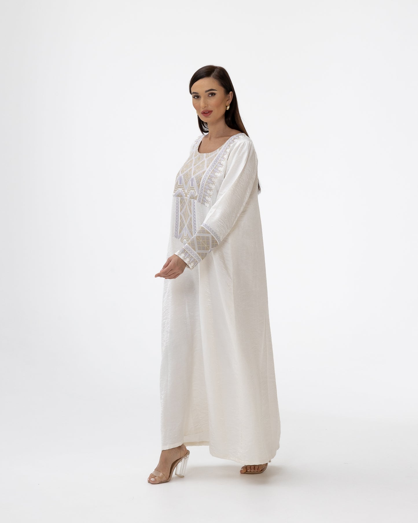 Ivory Kaftan with Embroidered Details