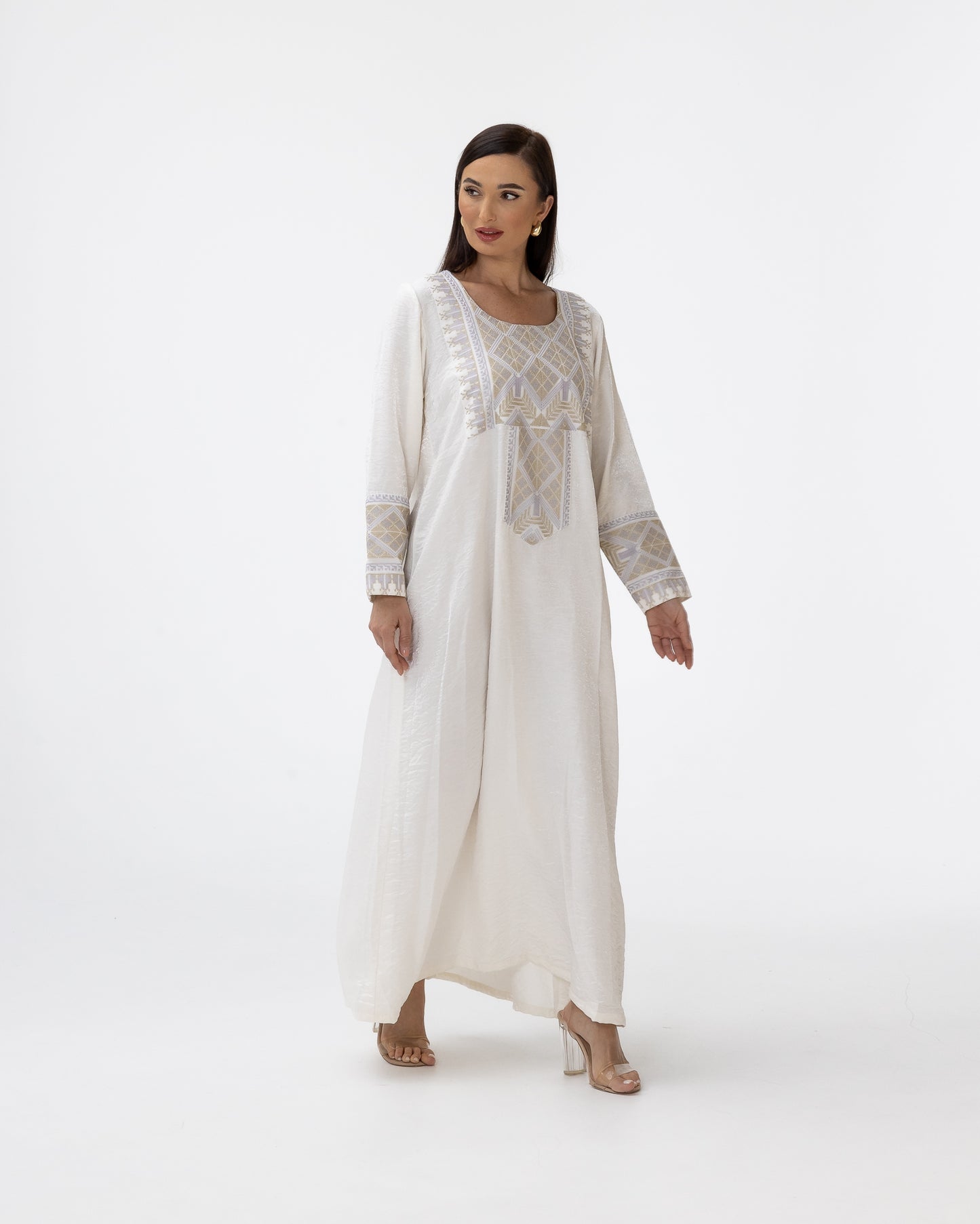 Ivory Kaftan with Embroidered Details