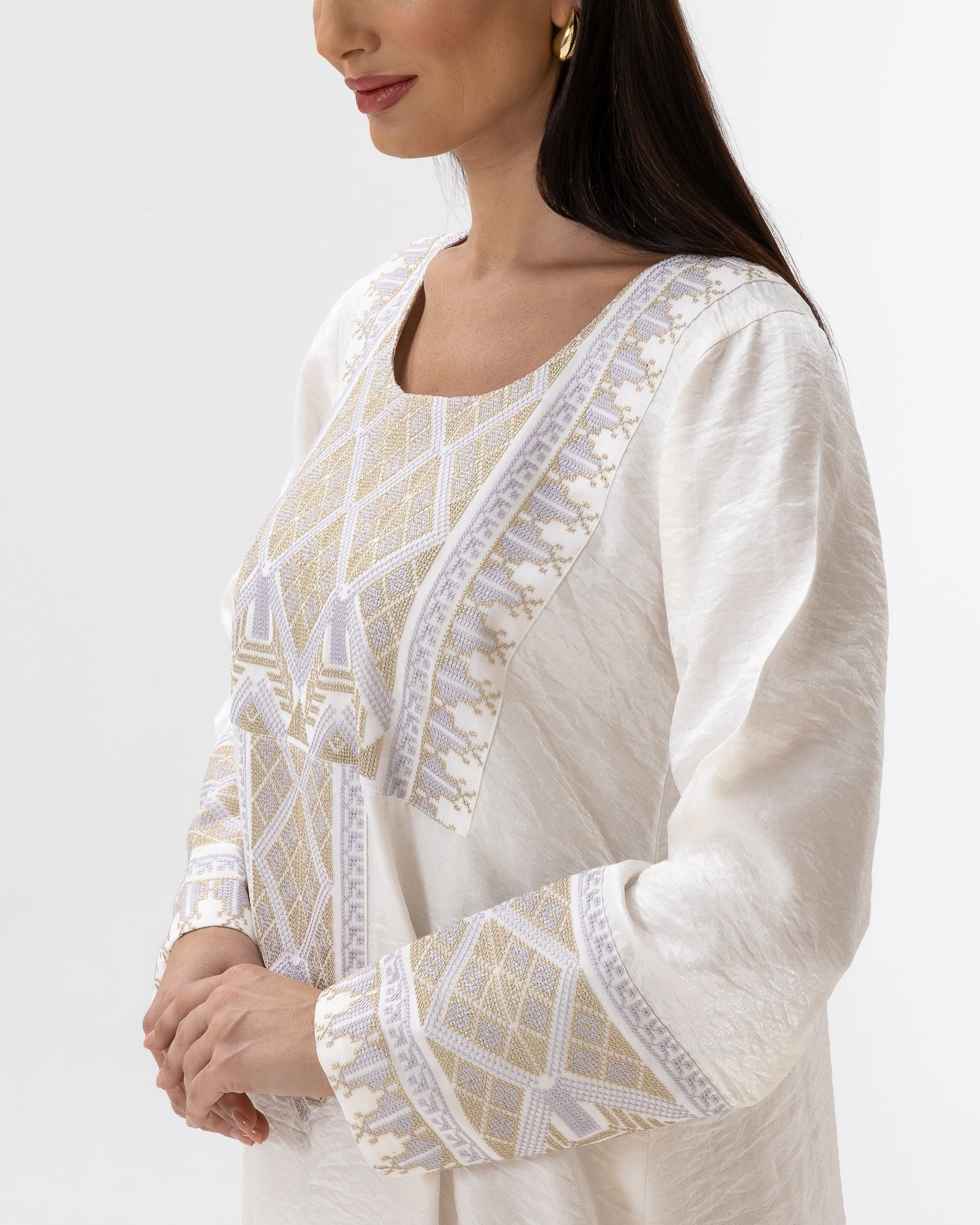 Ivory Kaftan with Embroidered Details
