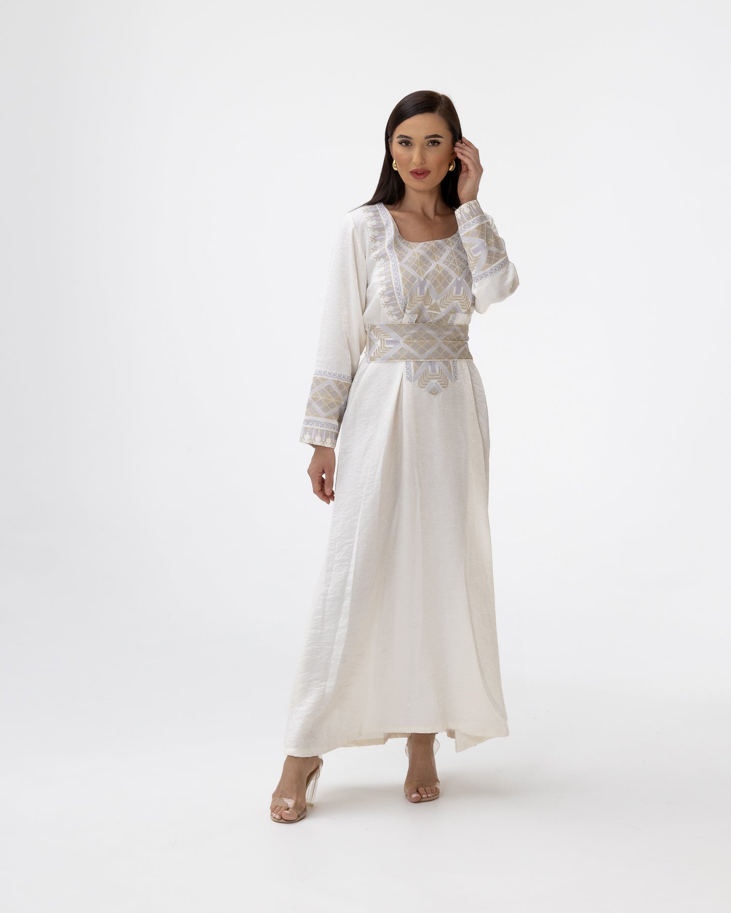 Ivory Kaftan with Embroidered Details