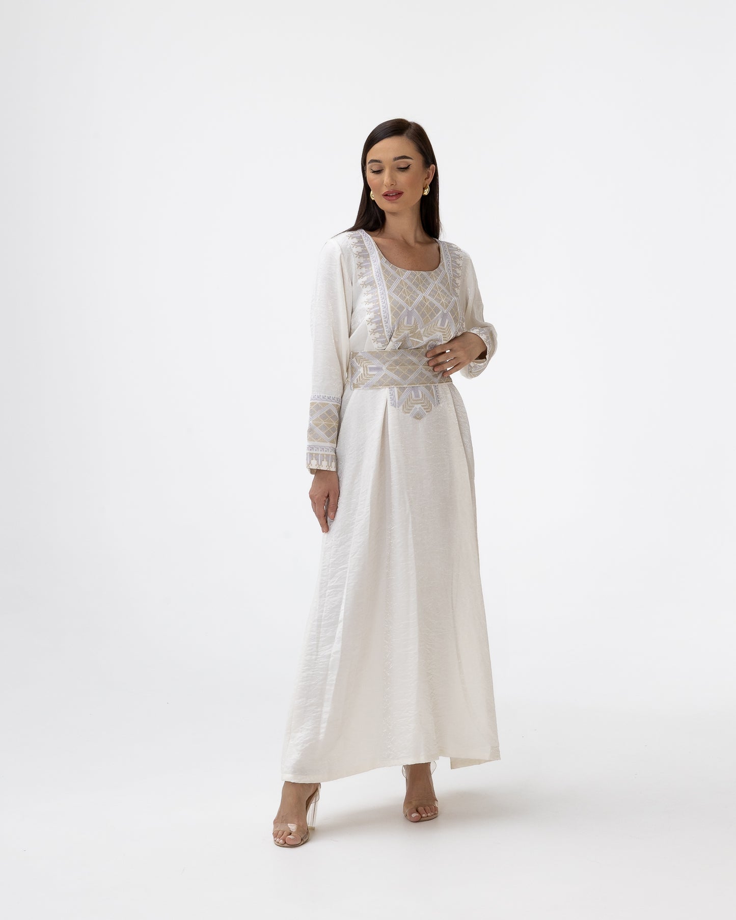 Ivory Kaftan with Embroidered Details
