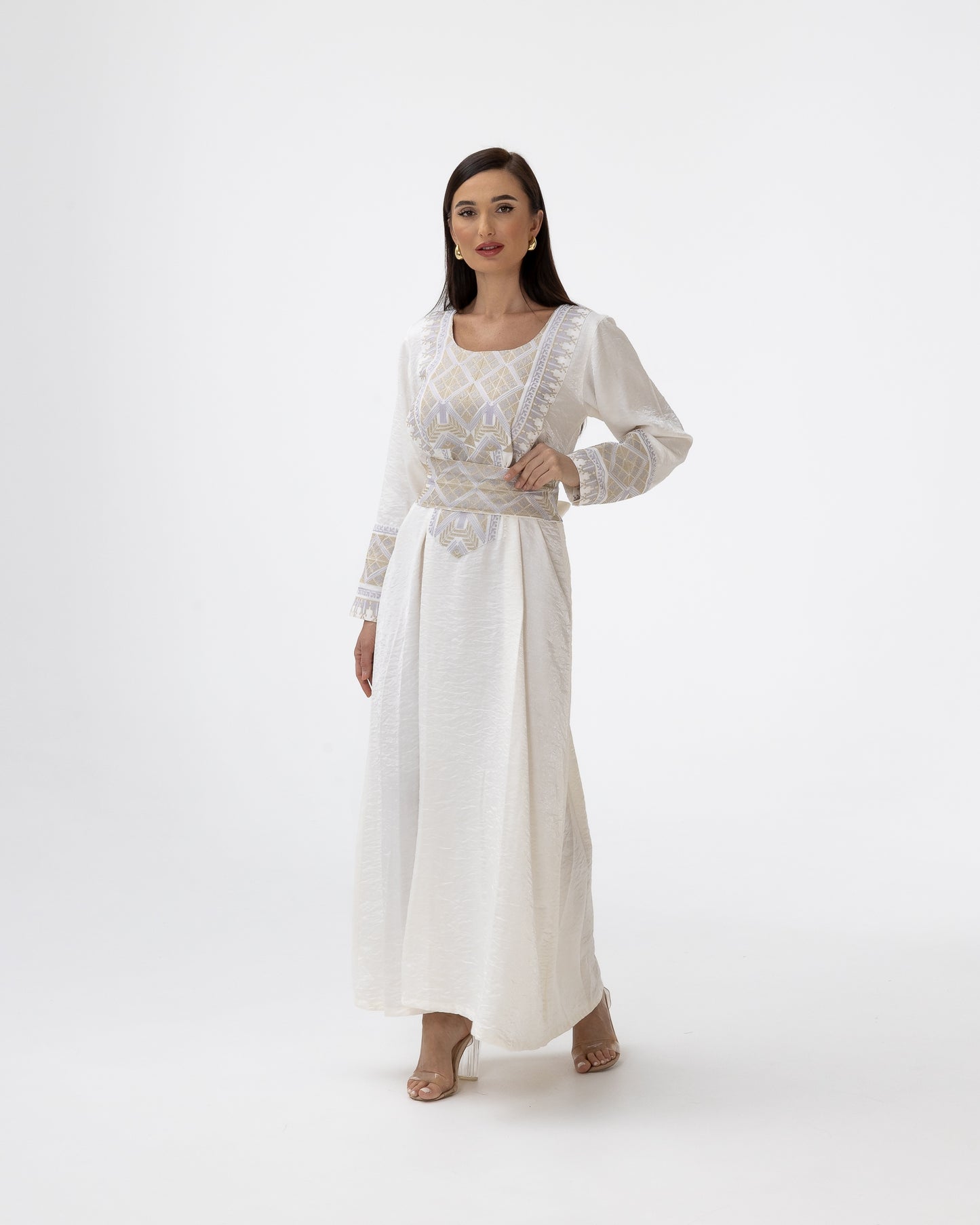 Ivory Kaftan with Embroidered Details