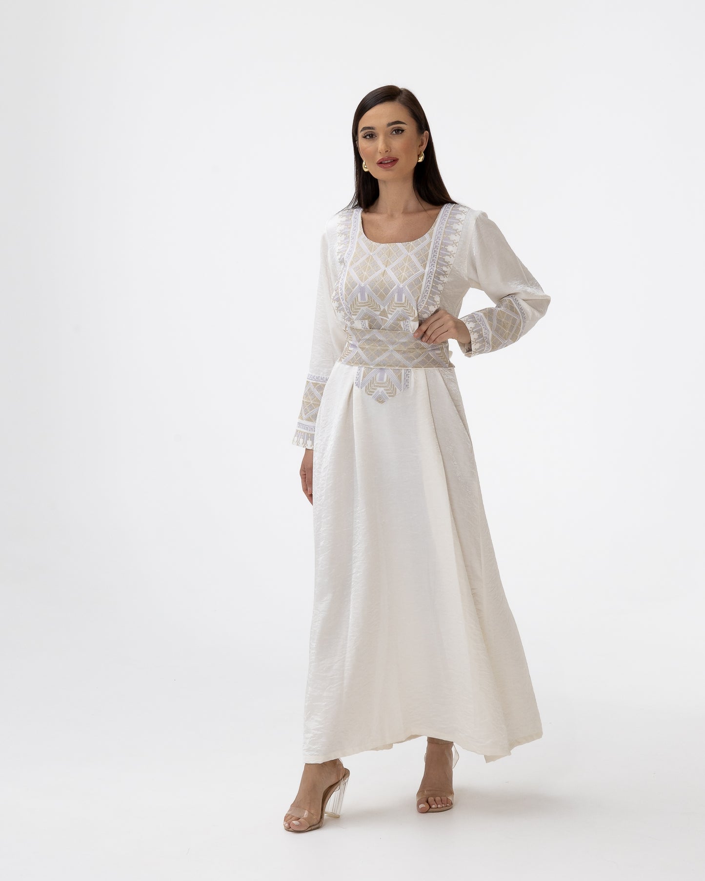 Ivory Kaftan with Embroidered Details