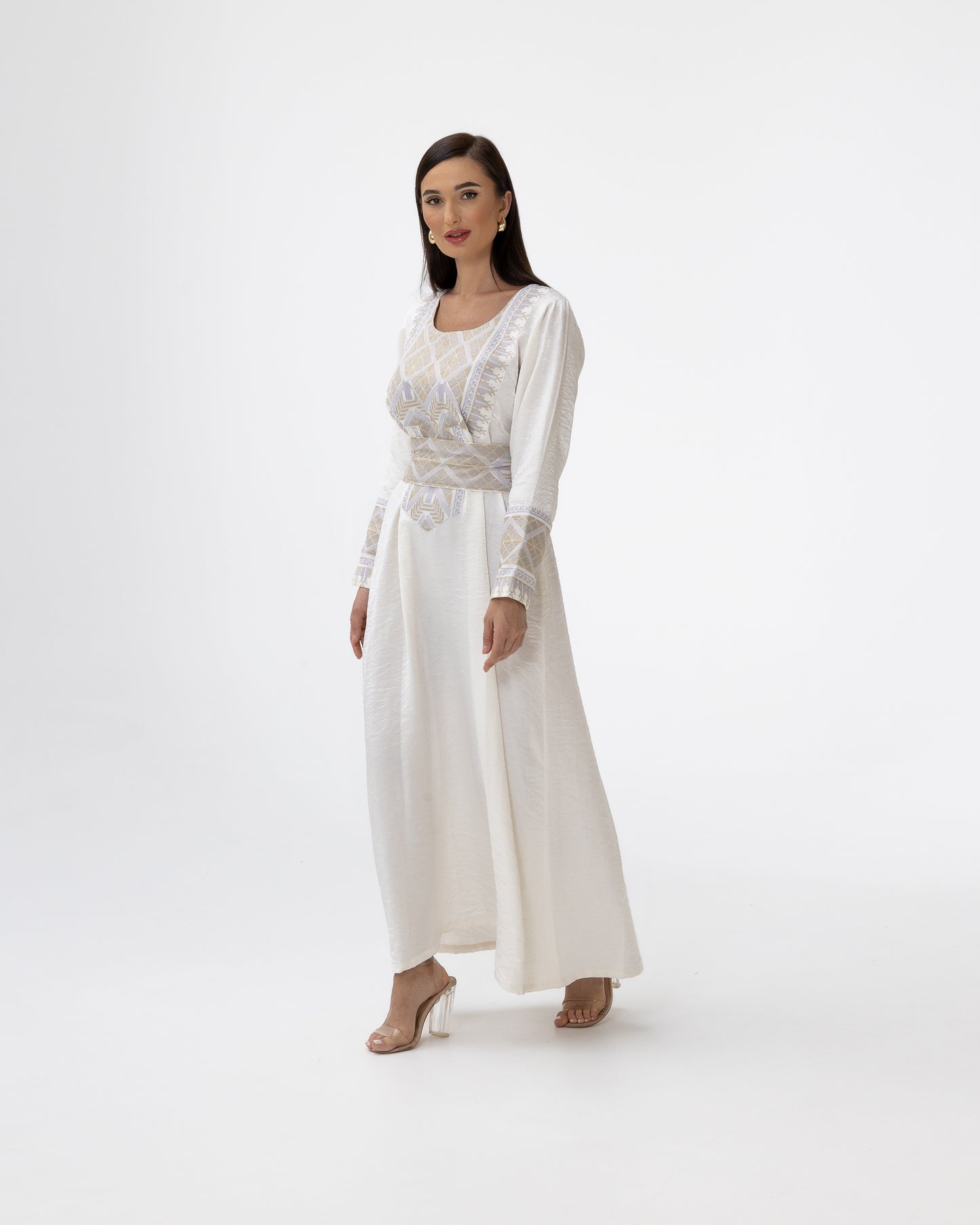 Ivory Kaftan with Embroidered Details