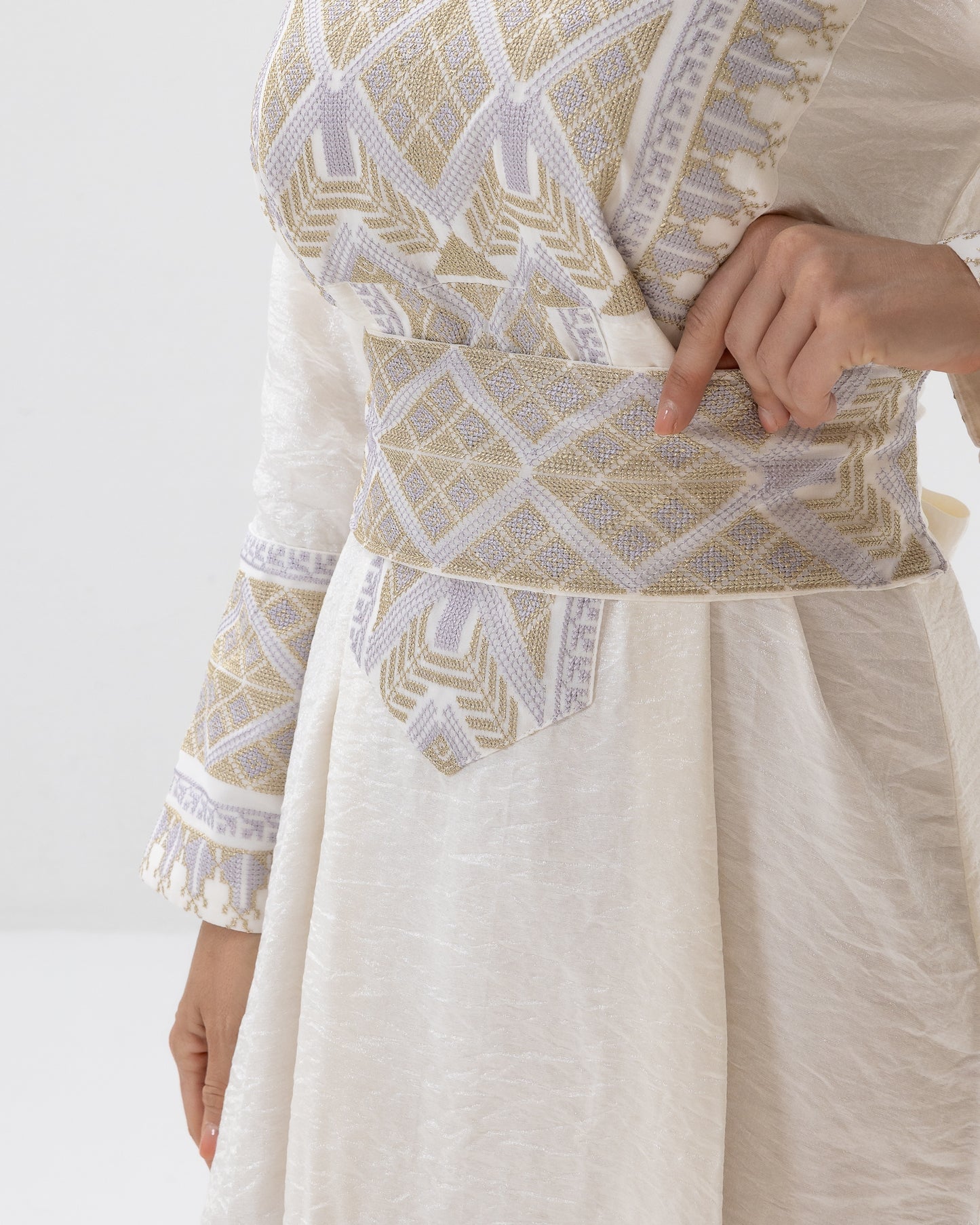 Ivory Kaftan with Embroidered Details
