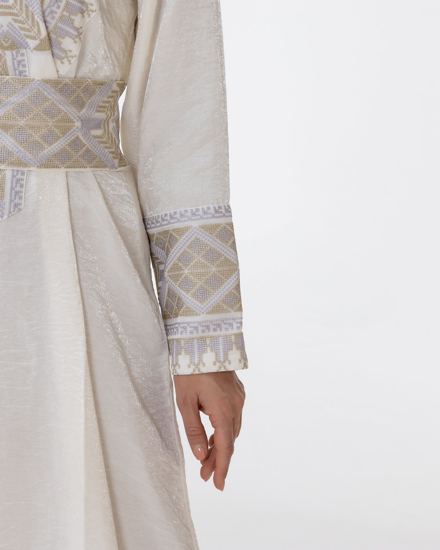 Ivory Kaftan with Embroidered Details
