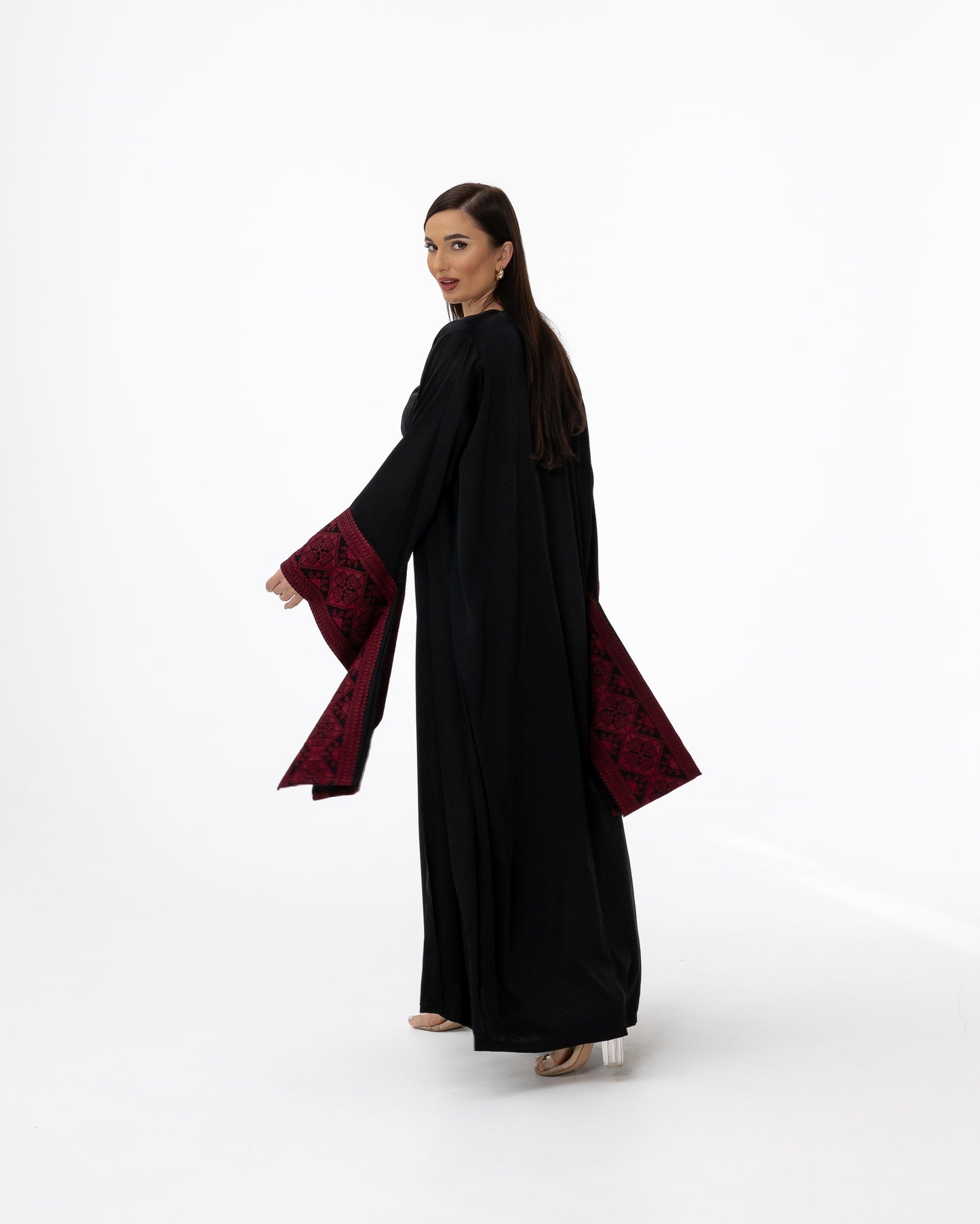 Black Abaya with Embroidered Details
