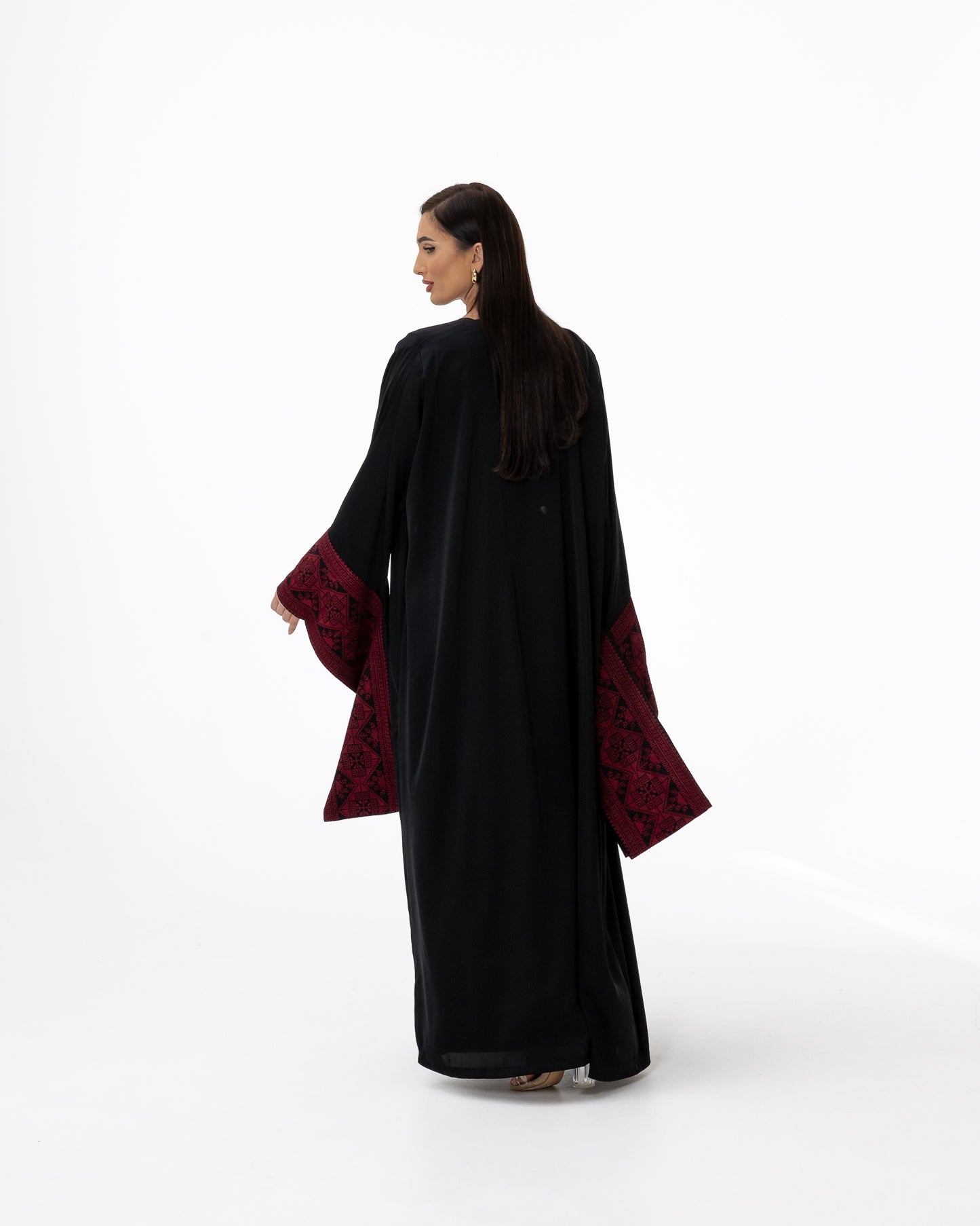 Black Abaya with Embroidered Details