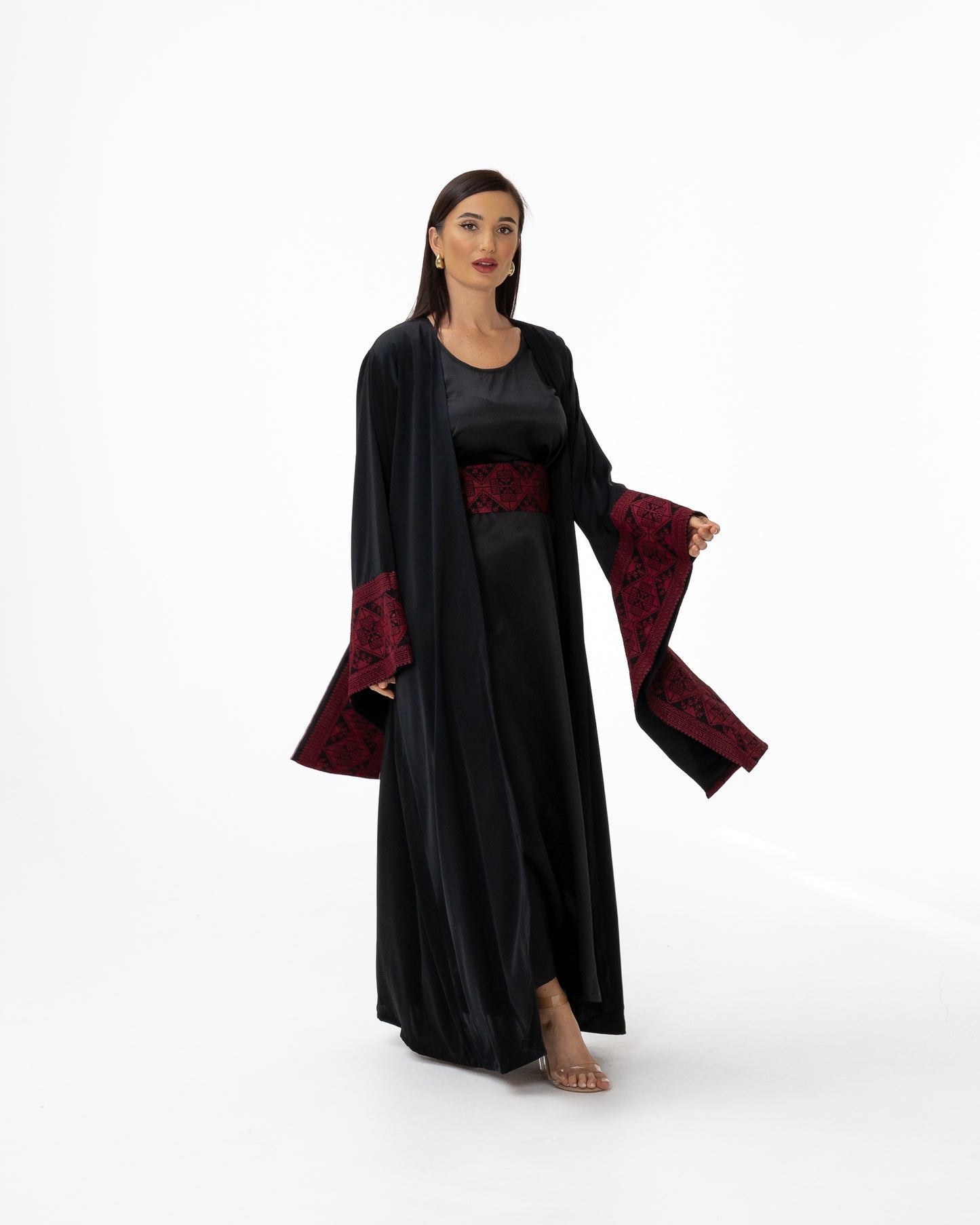 Black Abaya with Embroidered Details