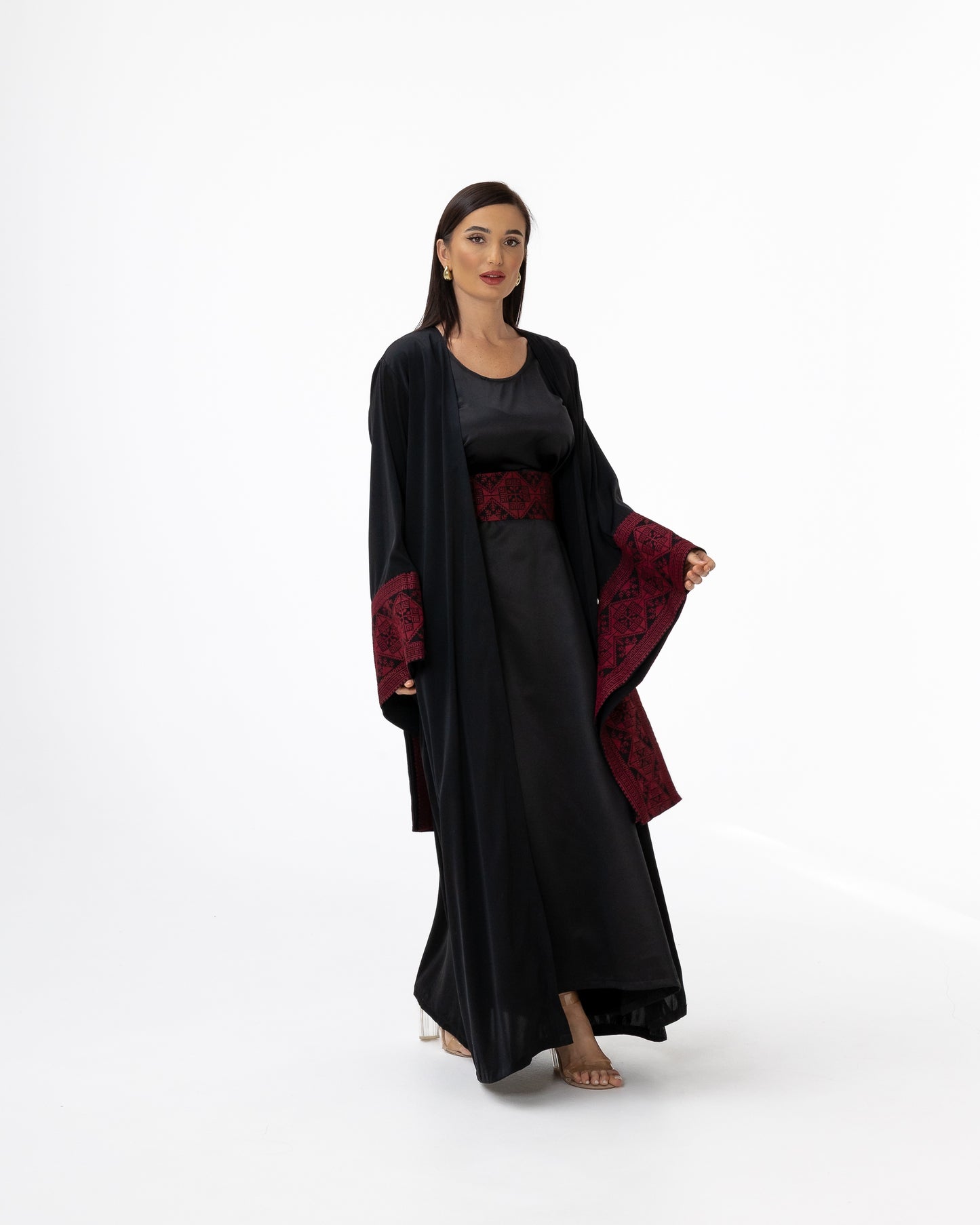 Black Abaya with Embroidered Details