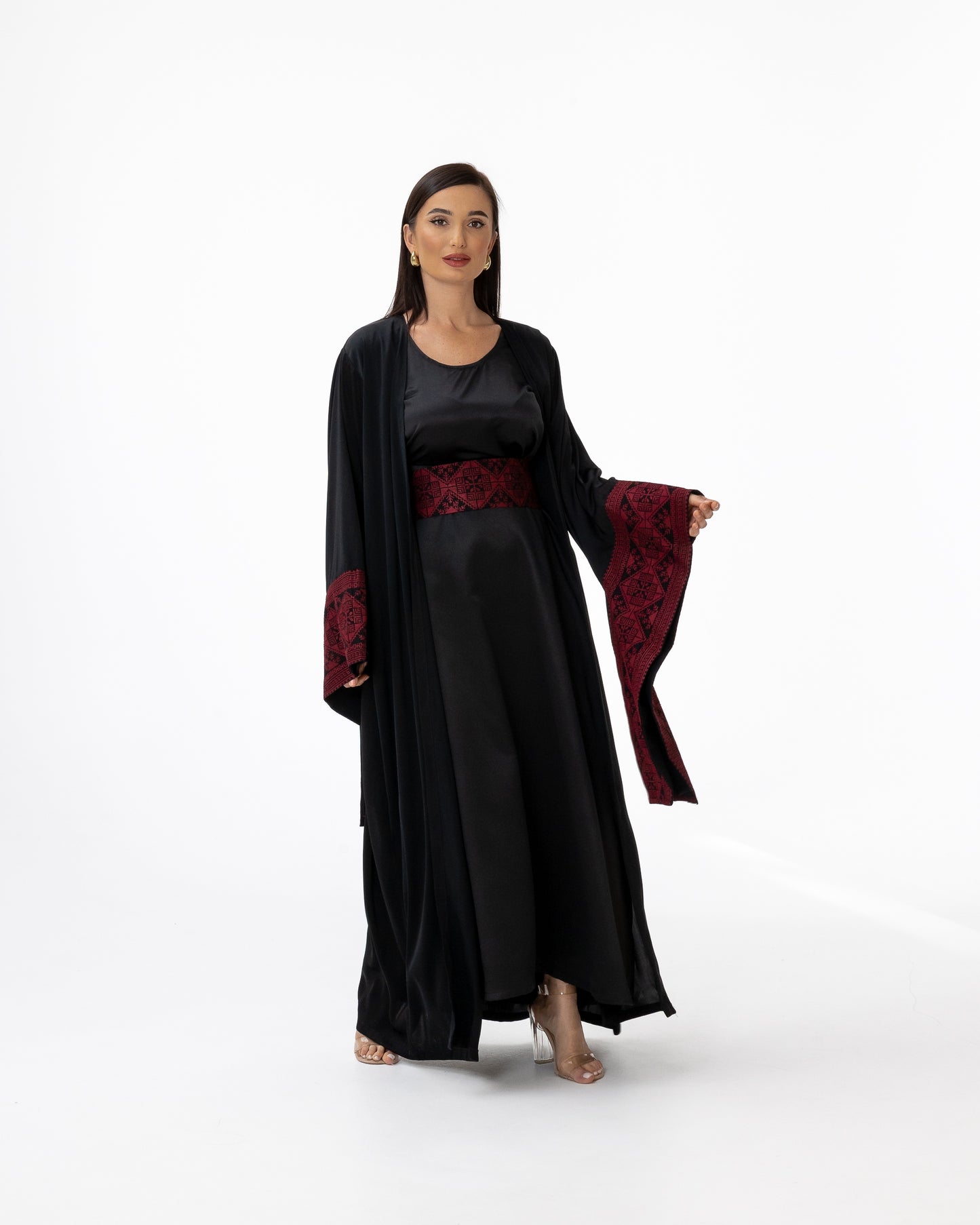 Black Abaya with Embroidered Details
