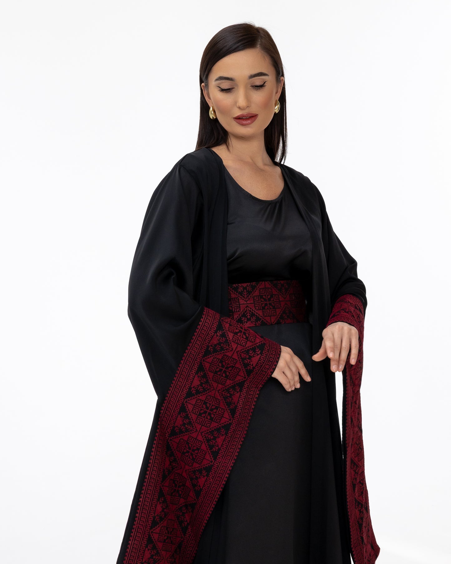 Black Abaya with Embroidered Details
