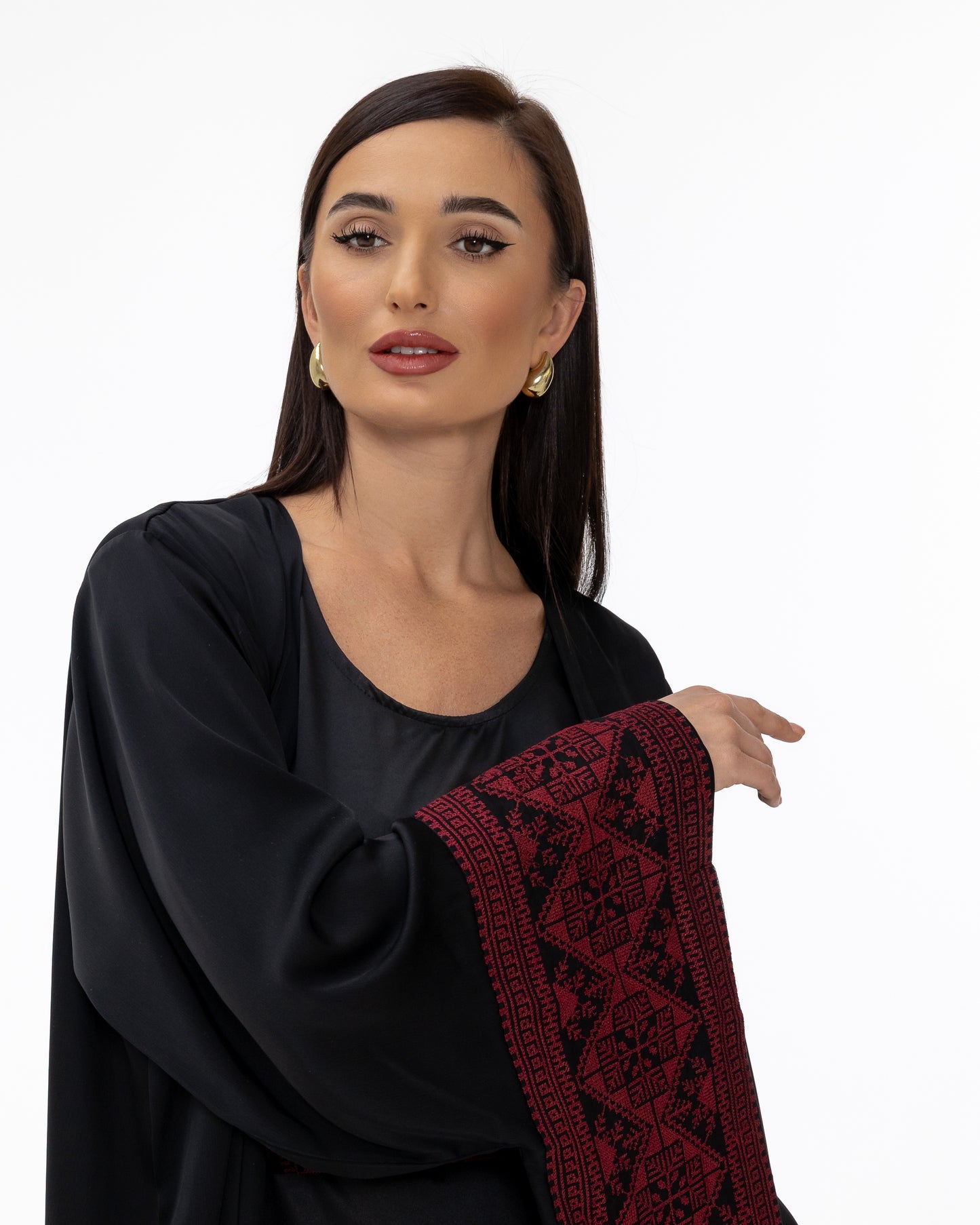 Black Abaya with Embroidered Details