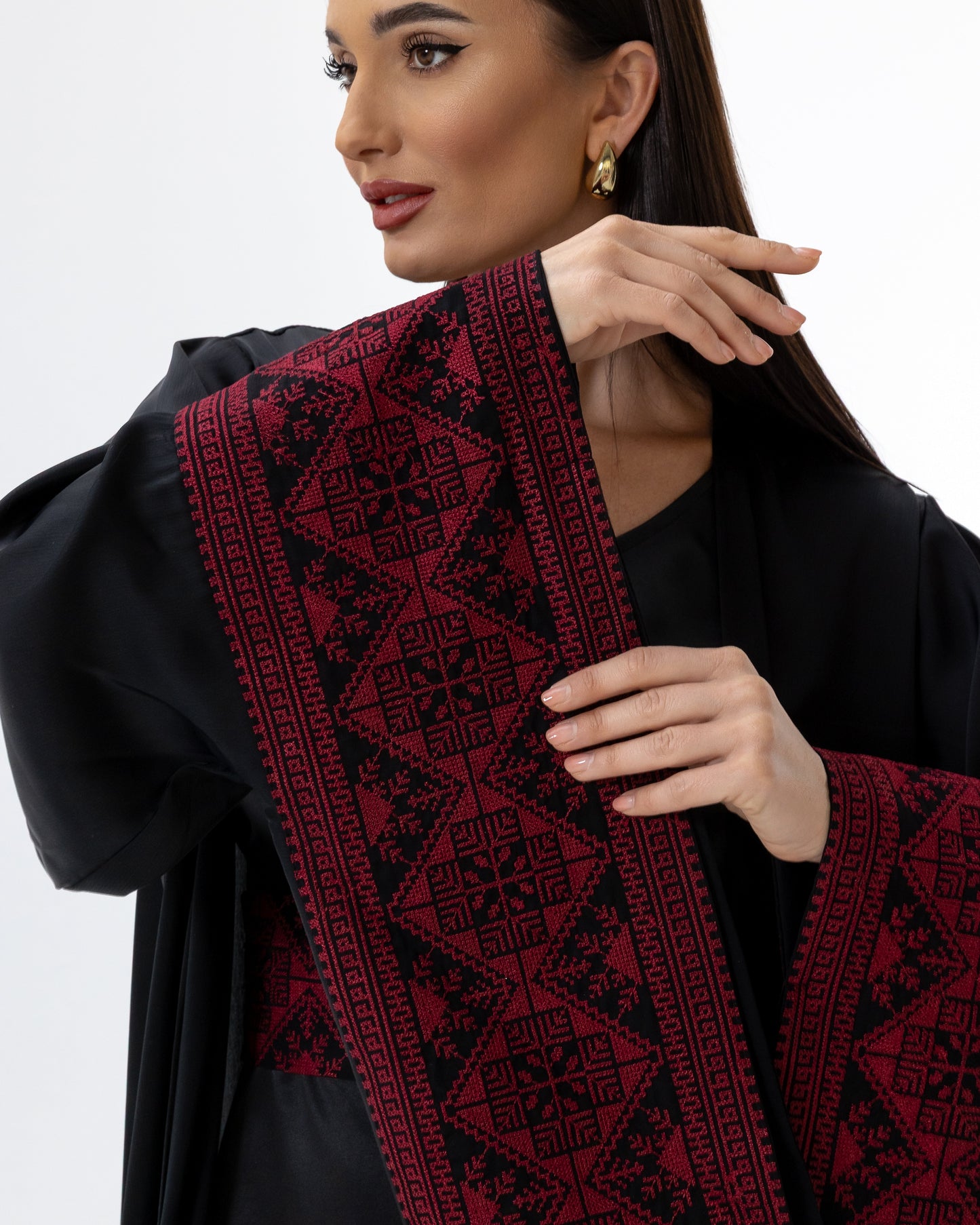 Black Abaya with Embroidered Details