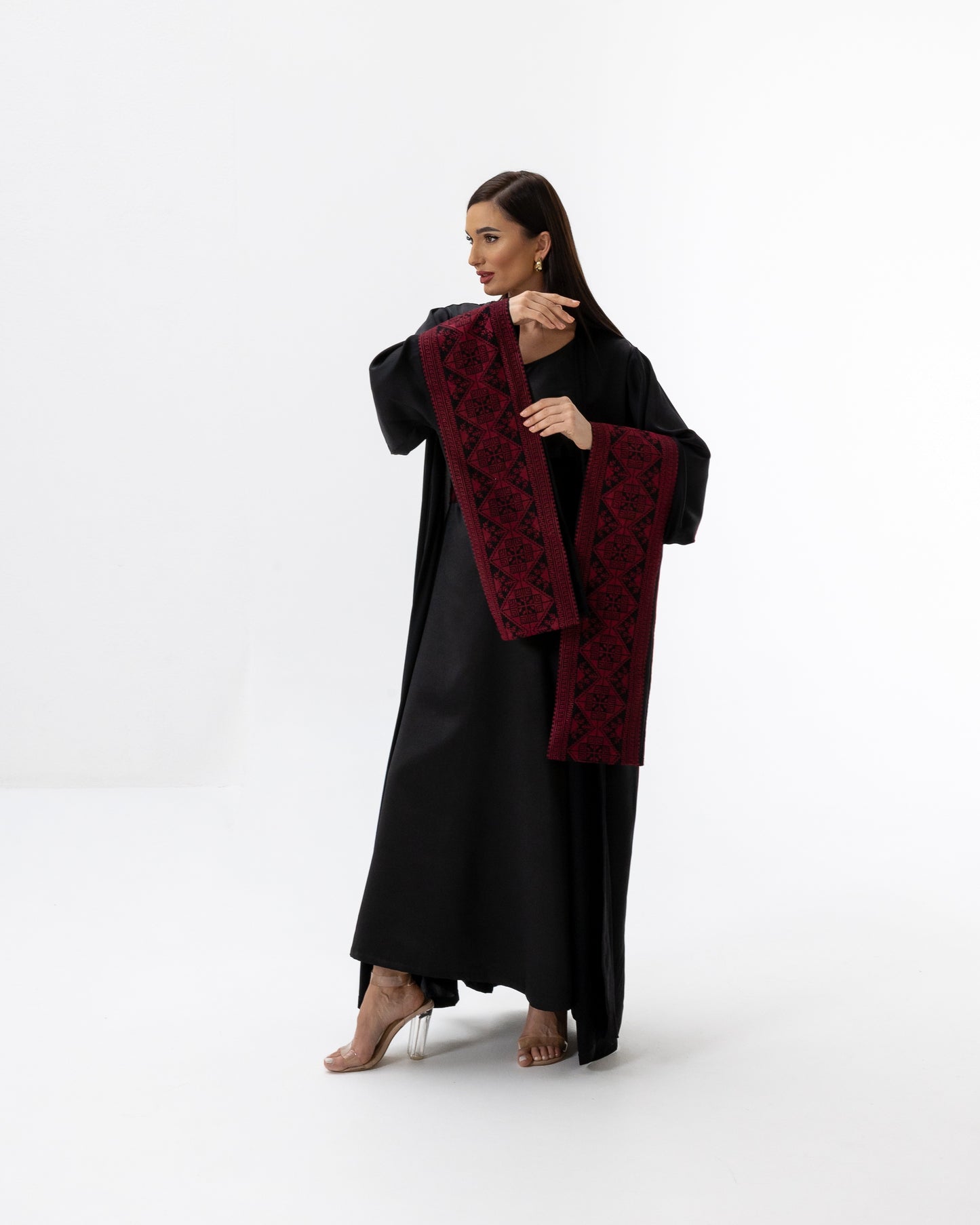 Black Abaya with Embroidered Details