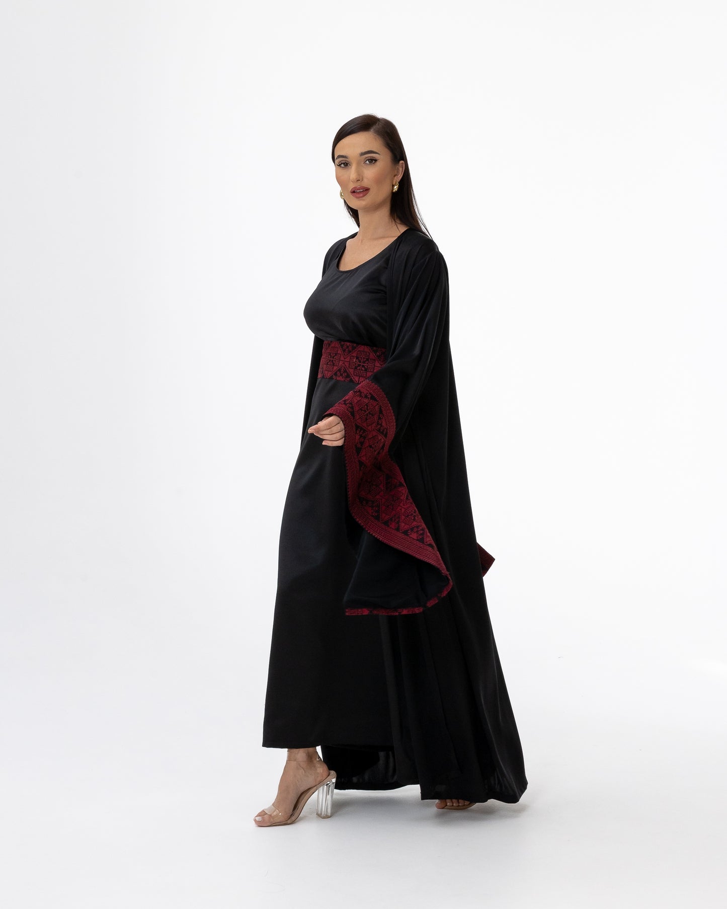 Black Abaya with Embroidered Details