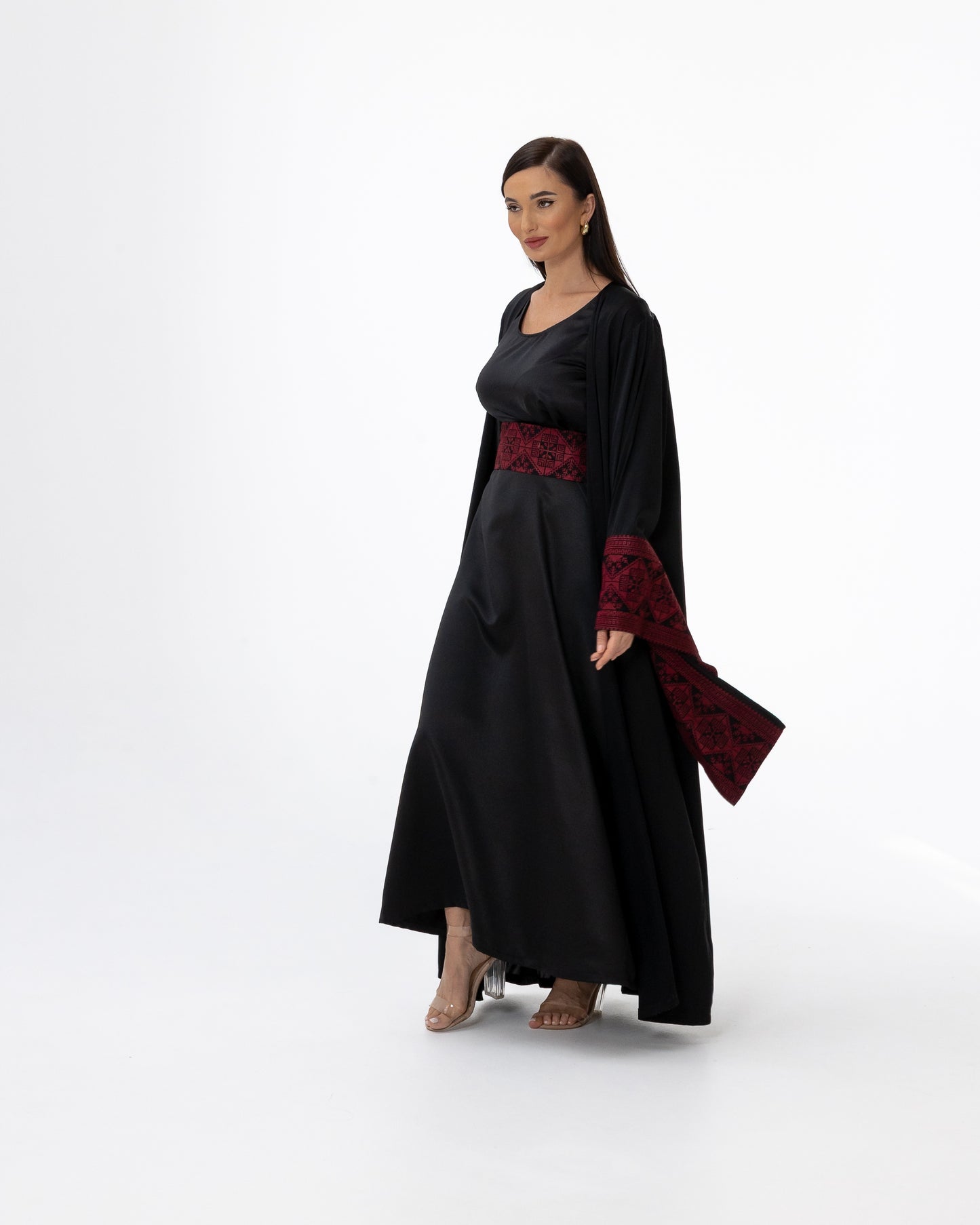 Black Abaya with Embroidered Details