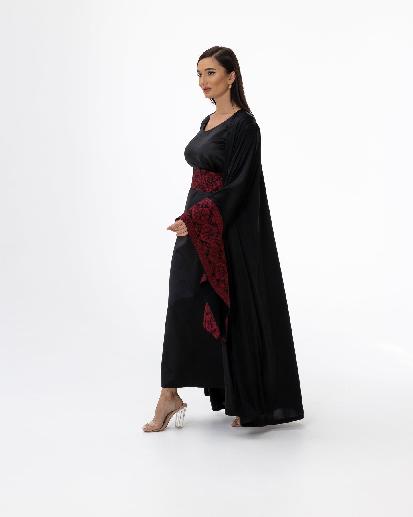 Black Abaya with Embroidered Details