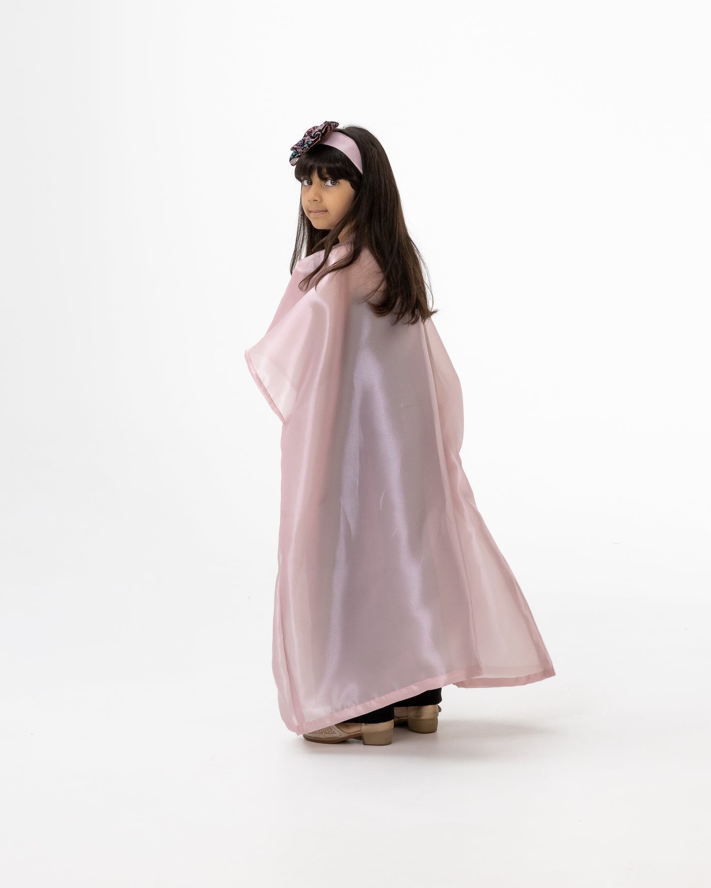 Kids Light Pink Kaftan with Embroidery