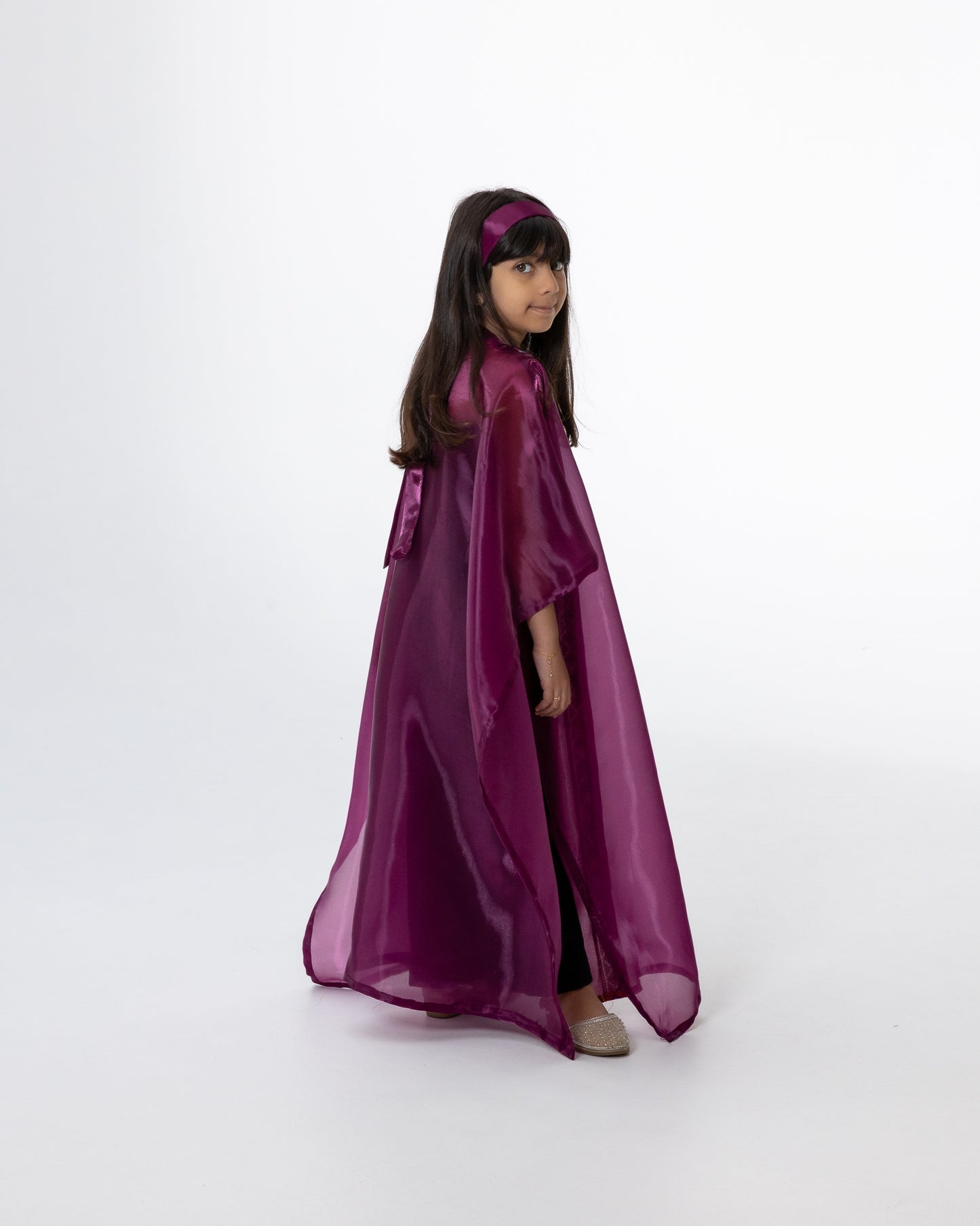 Kids Magenta Kaftan with Embroidered Details