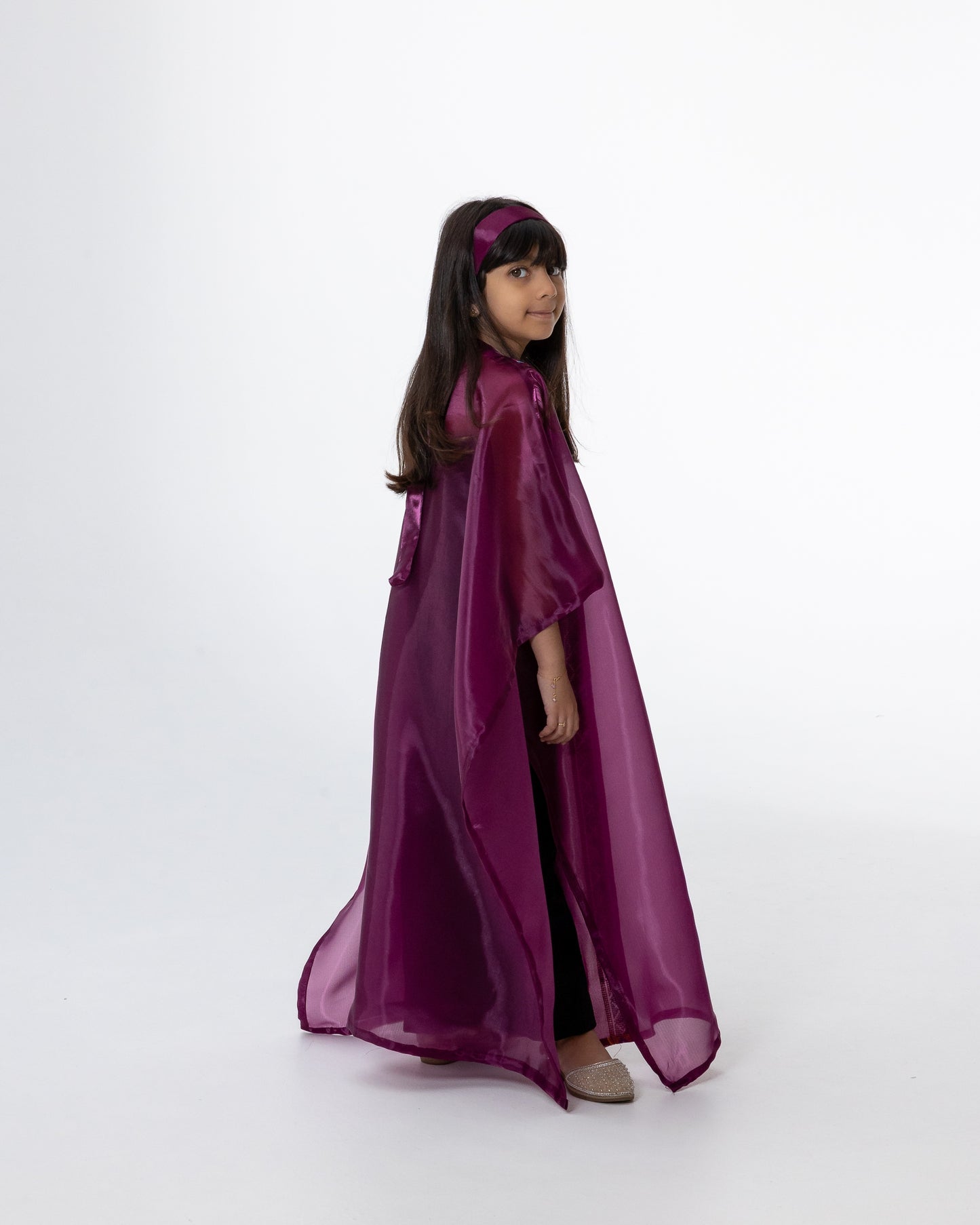 Kids Magenta Kaftan with Embroidered Details