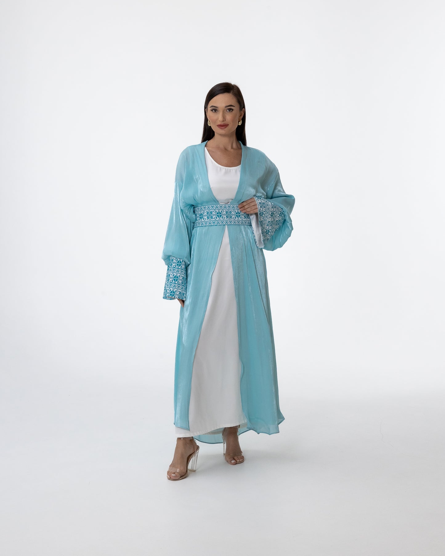 Azure Embroidered Abaya