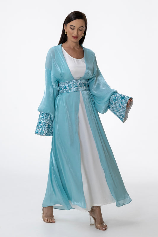 Azure Embroidered Abaya