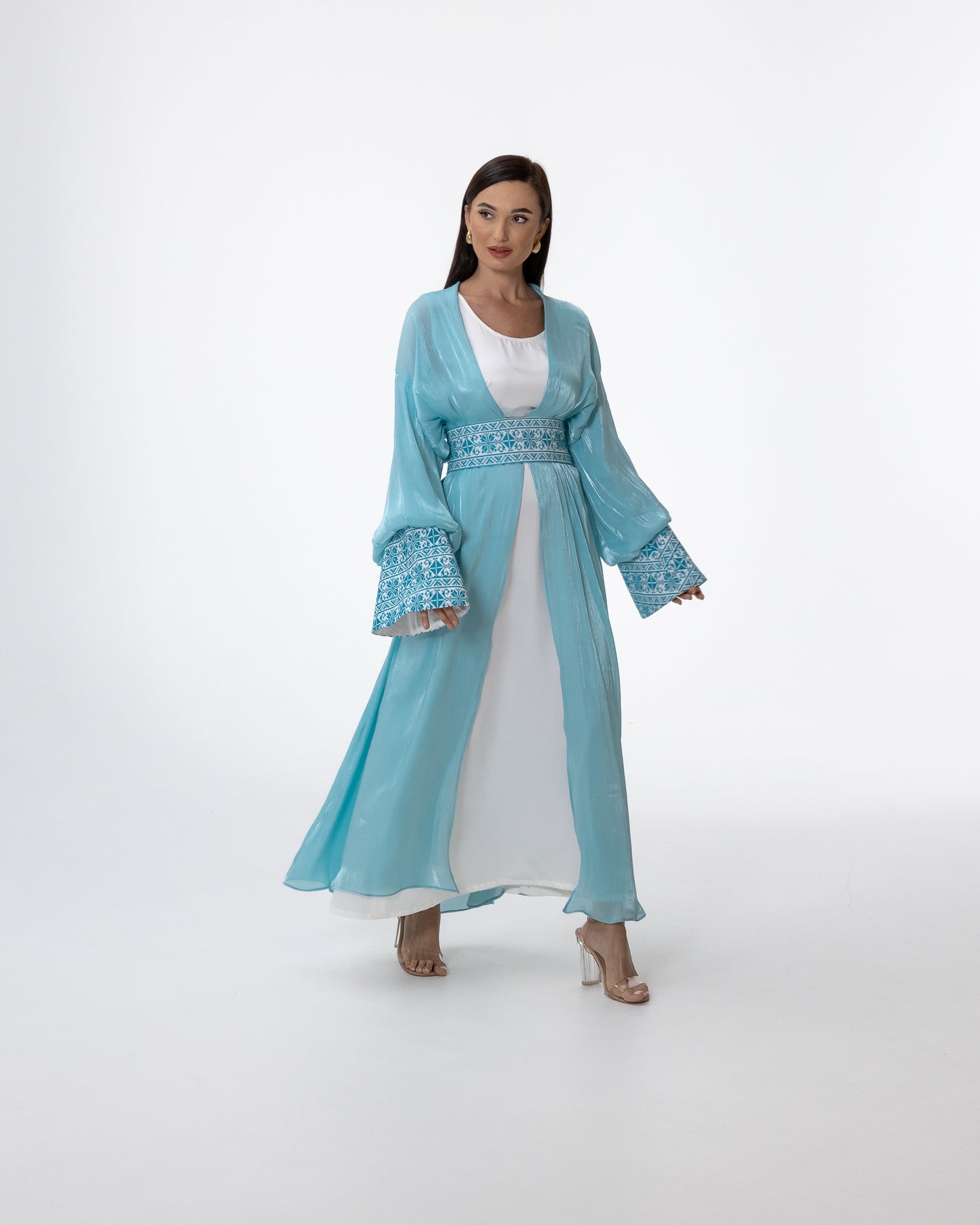 Azure Embroidered Abaya