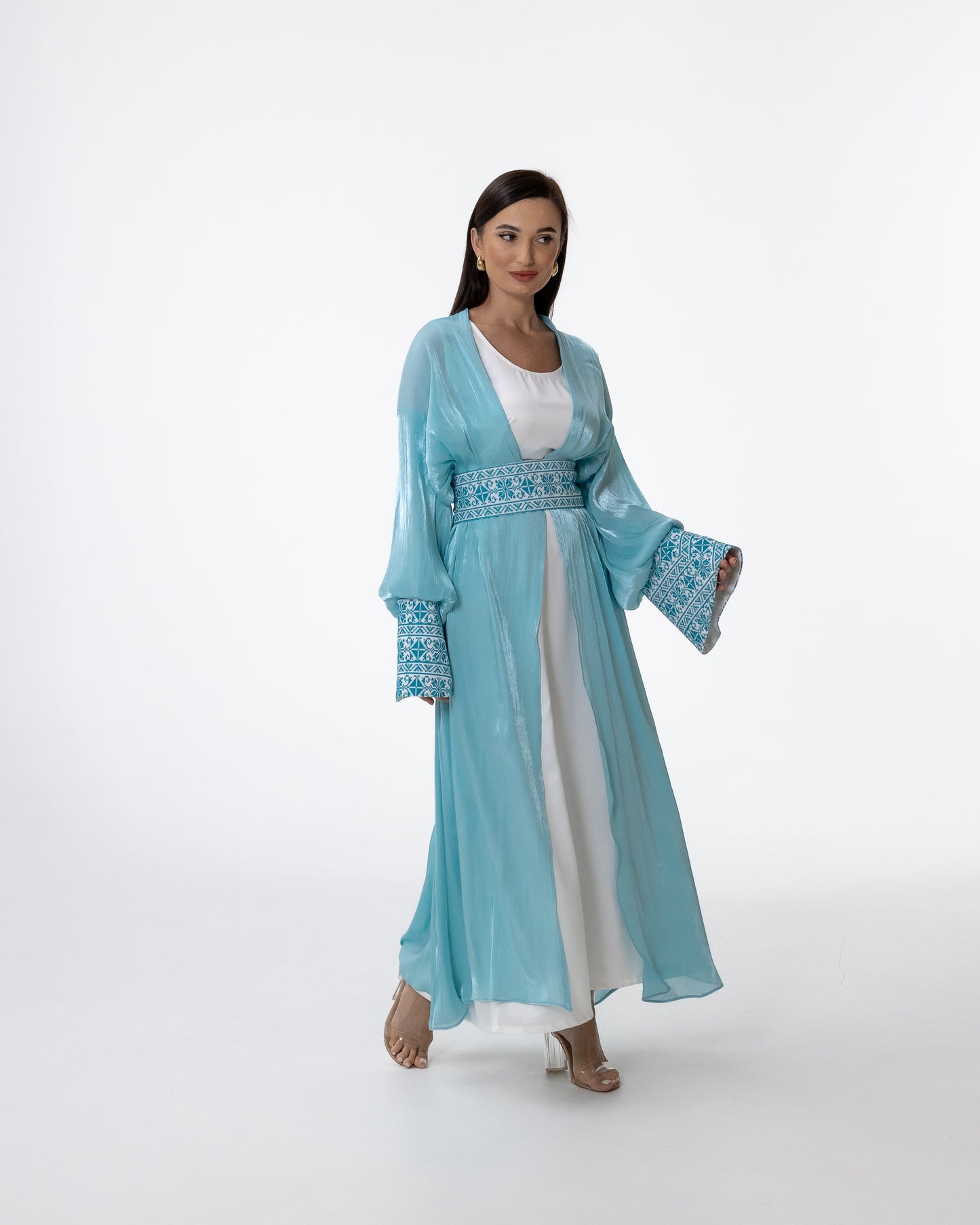 Azure Embroidered Abaya