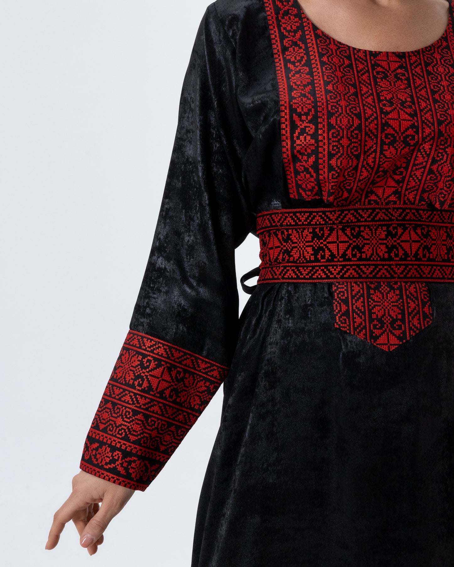 Black Dress with Embroidery Details